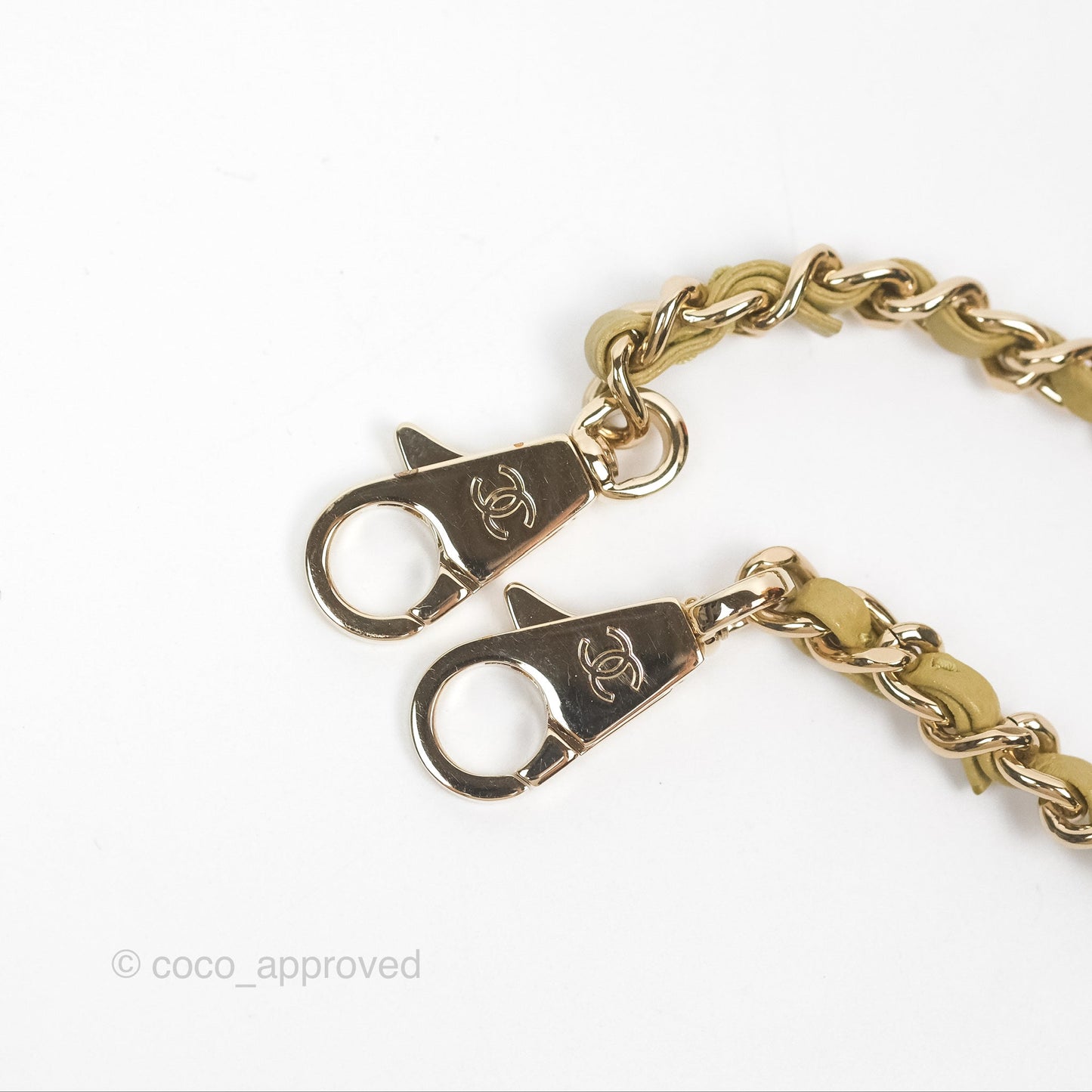 Chanel Quilted Mini Coco Handle Caviar Olive Green Gold Hardware