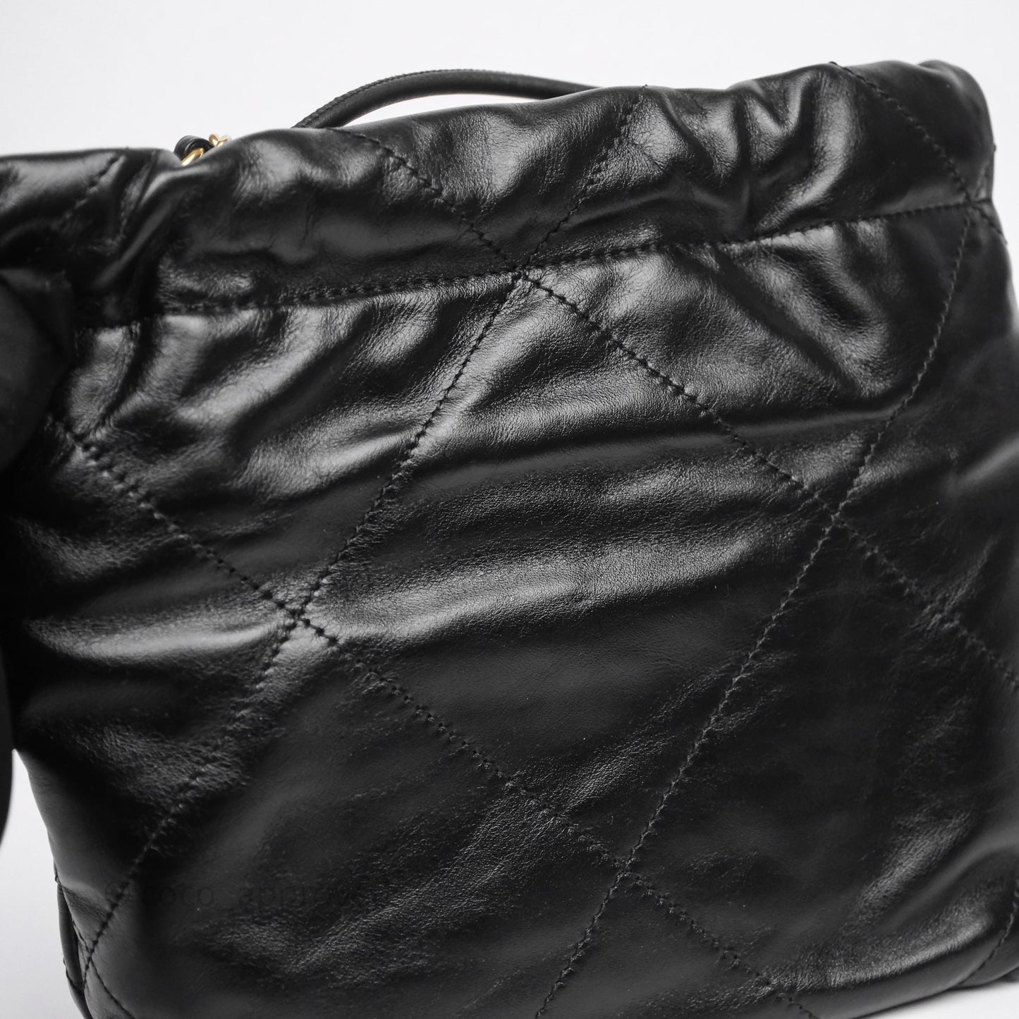 Chanel 22 Mini Bag Black Crumpled Calfskin