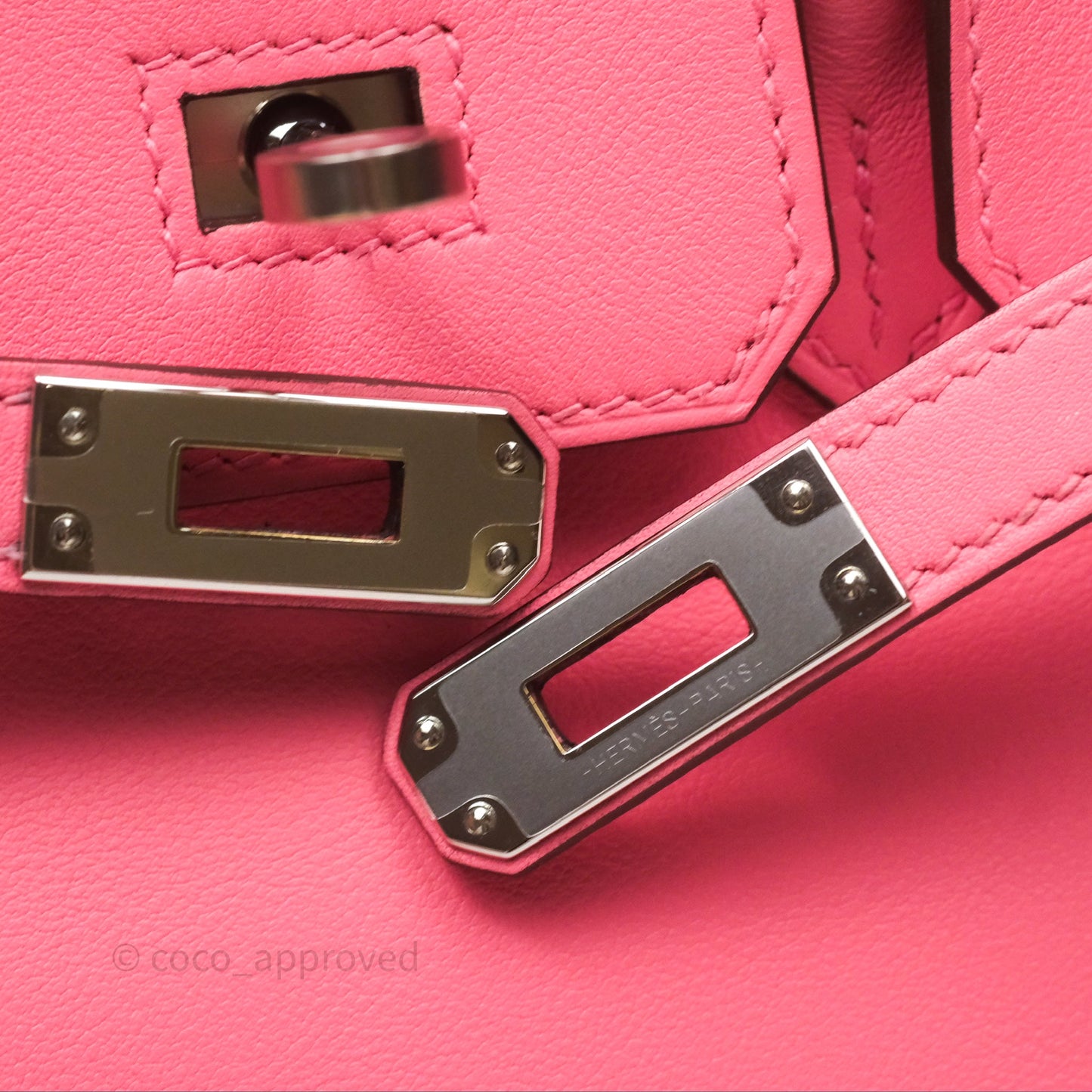 Hermès Birkin 25 Retourne Rose Azalee 8W Swift Palladium Hardware