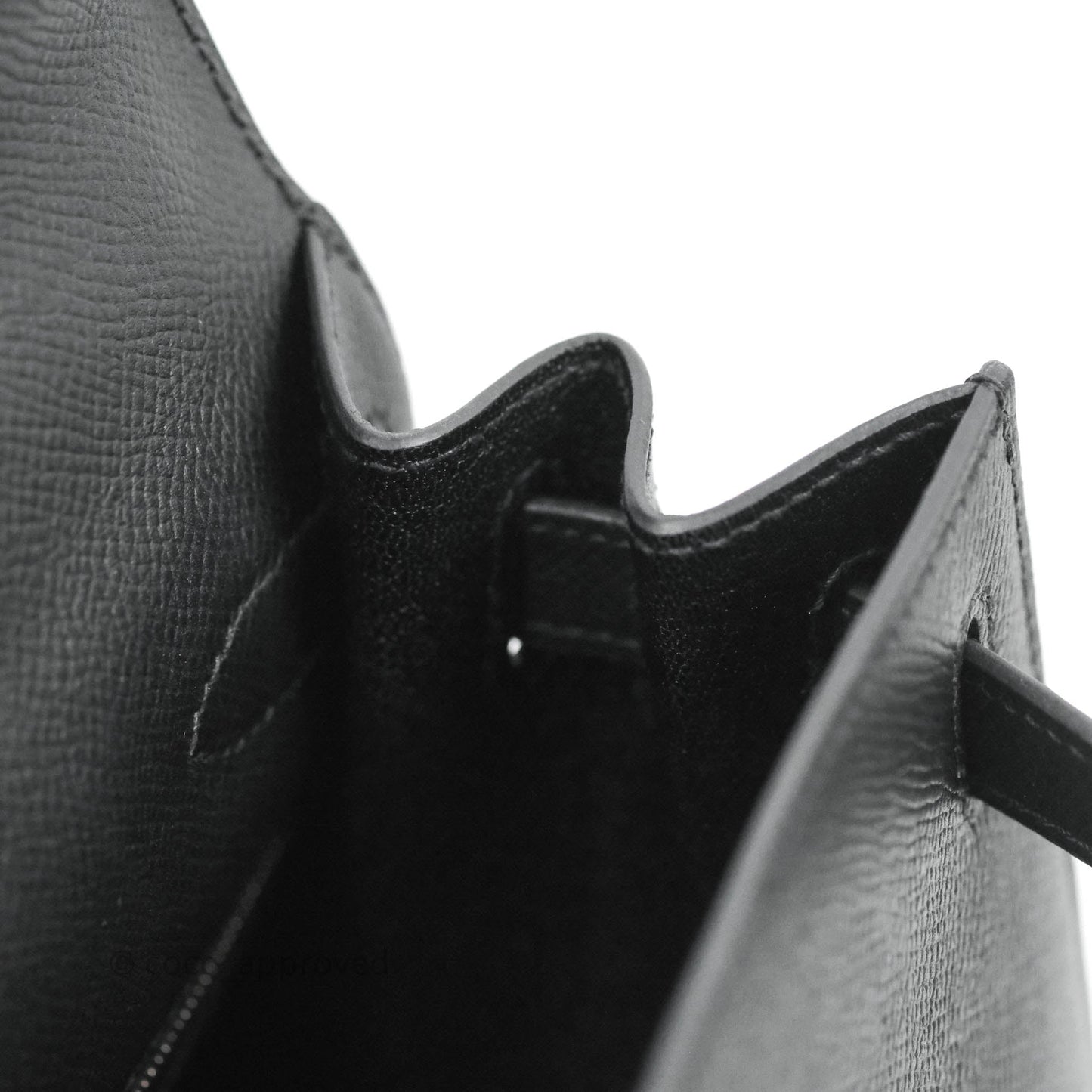 Hermès Kelly 28 Sellier Black Epsom Palladium Hardware