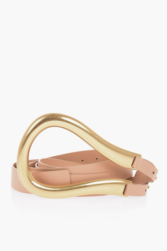 Luxury Bottega Veneta Leather Belt With Statement Belt