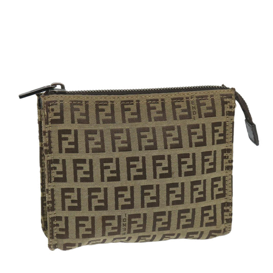 Luxury FendiZucchino Canvas Pouch Nylon Brown58120