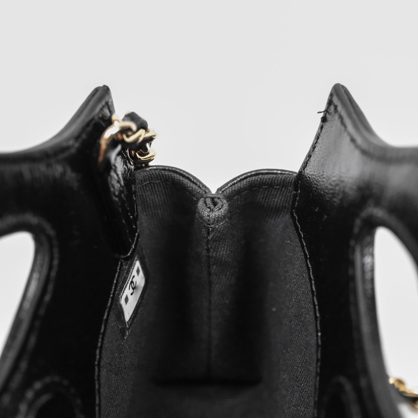 Chanel Micro 31 Clutch With Chain Black Shiny Calfskin Gold Hardware
