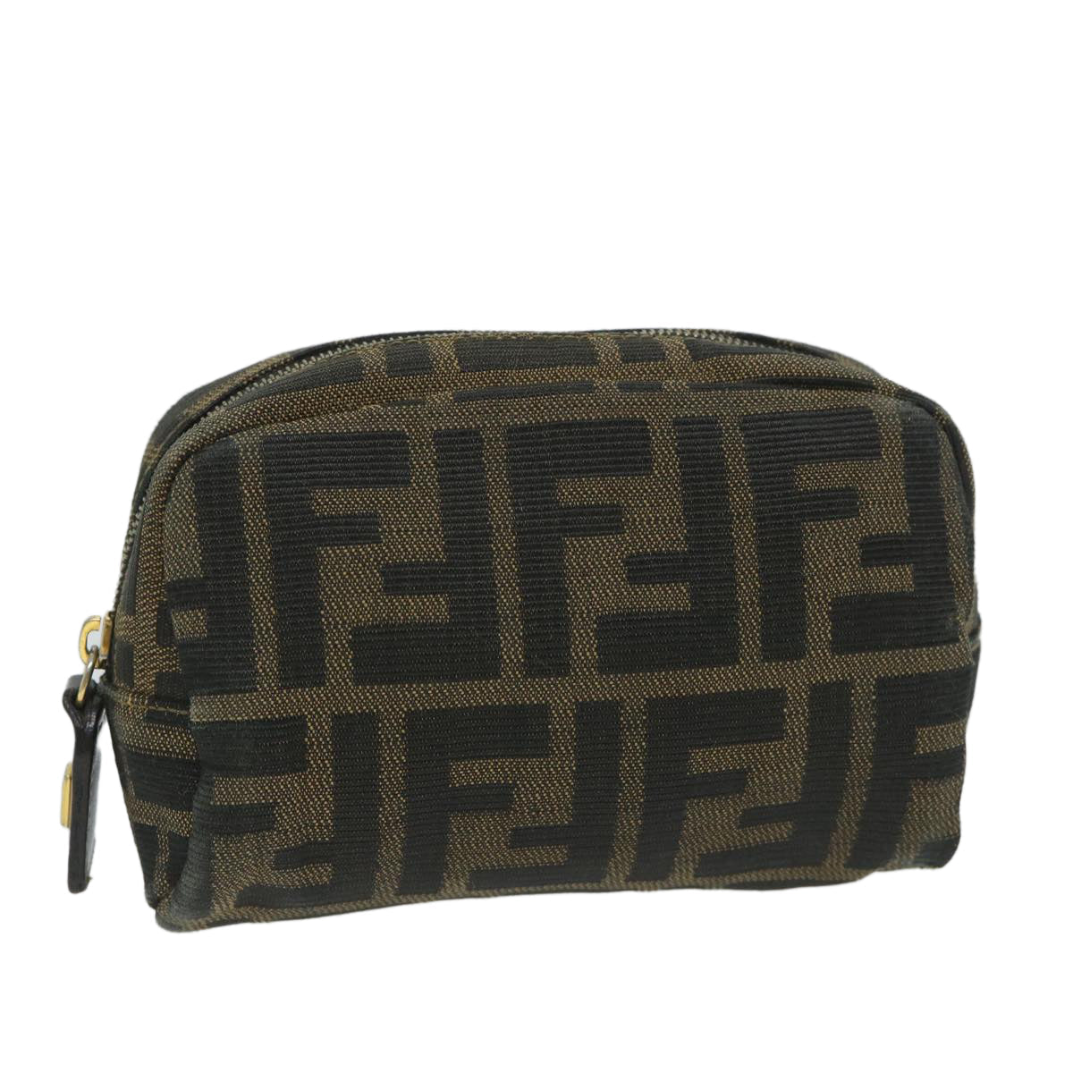 Luxury FendiZucca Canvas Pouch Nylon Brown Black58128