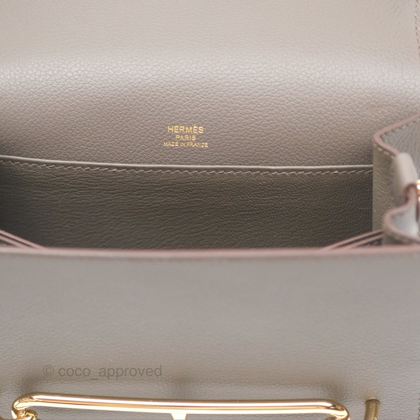 Hermès Roulis Mini 18 Gris Etain 8F Evercolor Gold Hardware