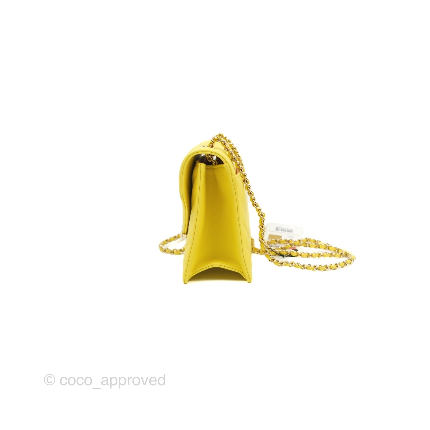 Chanel Chevron Square Envelope Flap Bag Yellow 19C