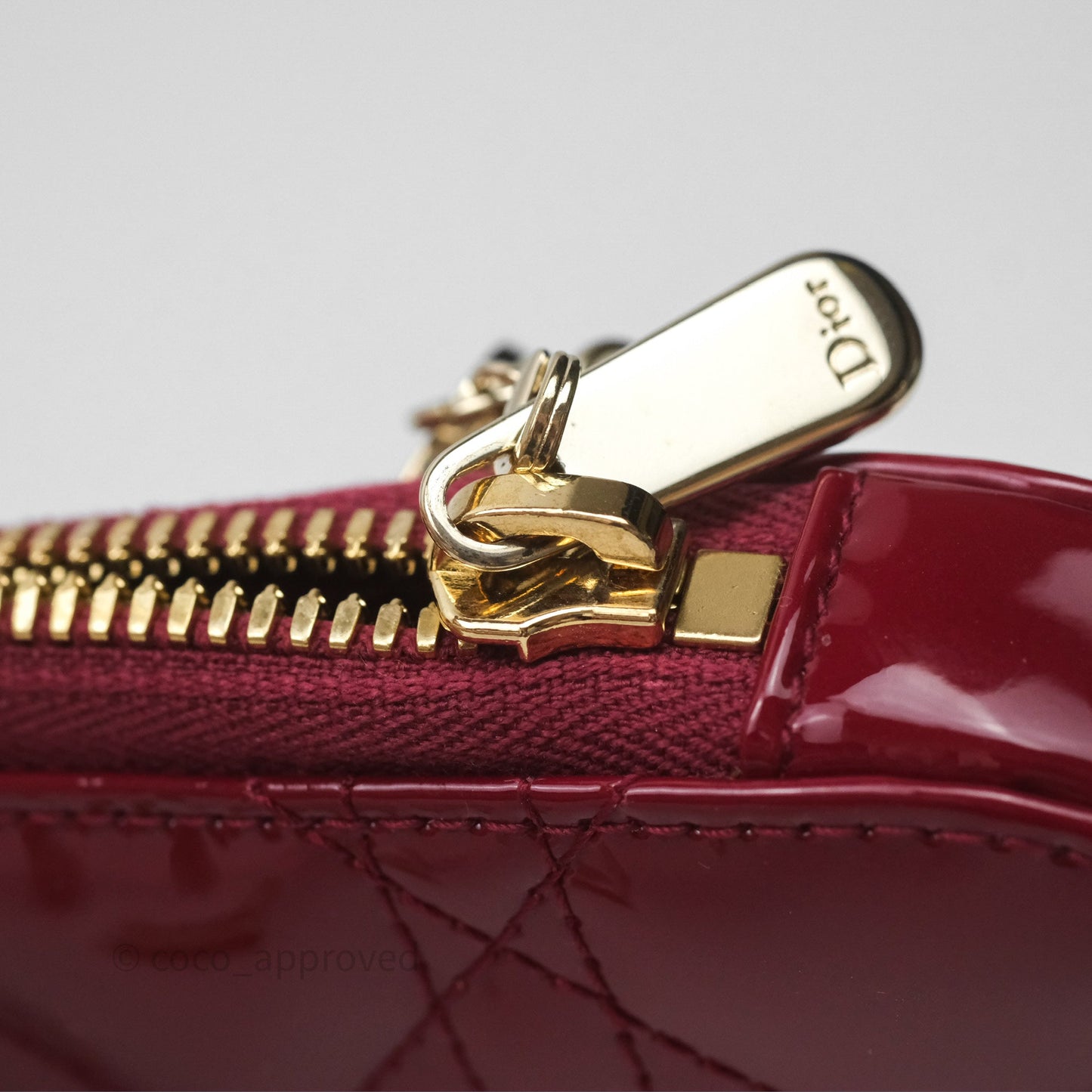 Christian Dior Lady Dior Call'in Dior Phone Holder Red Patent Cannage Calfskin