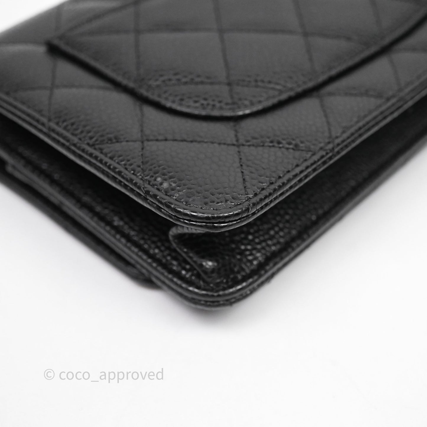 Chanel Quilted WOC Black Caviar Gold Hardware