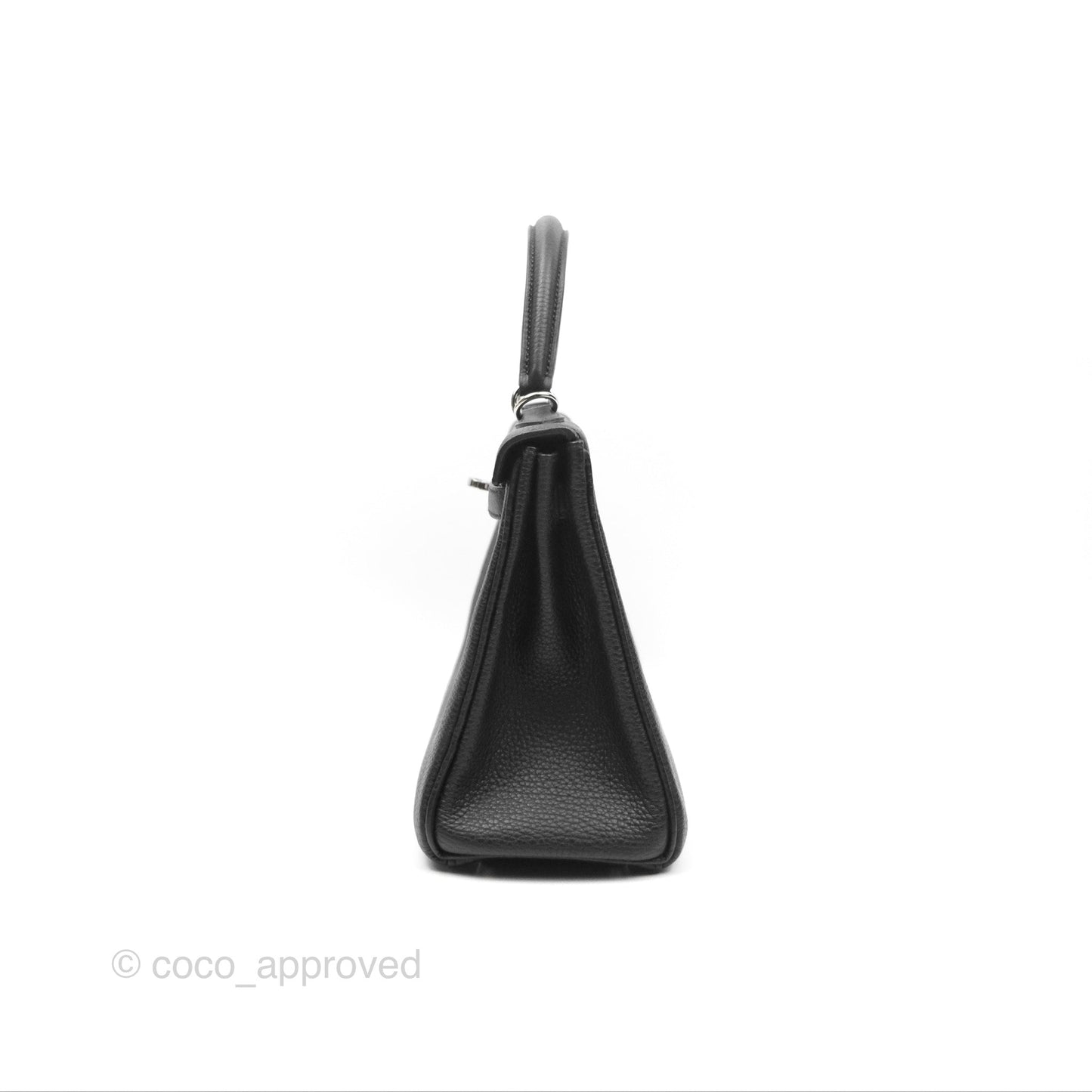 Hermès Retourne Kelly 25 Black Togo Palladium Hardware