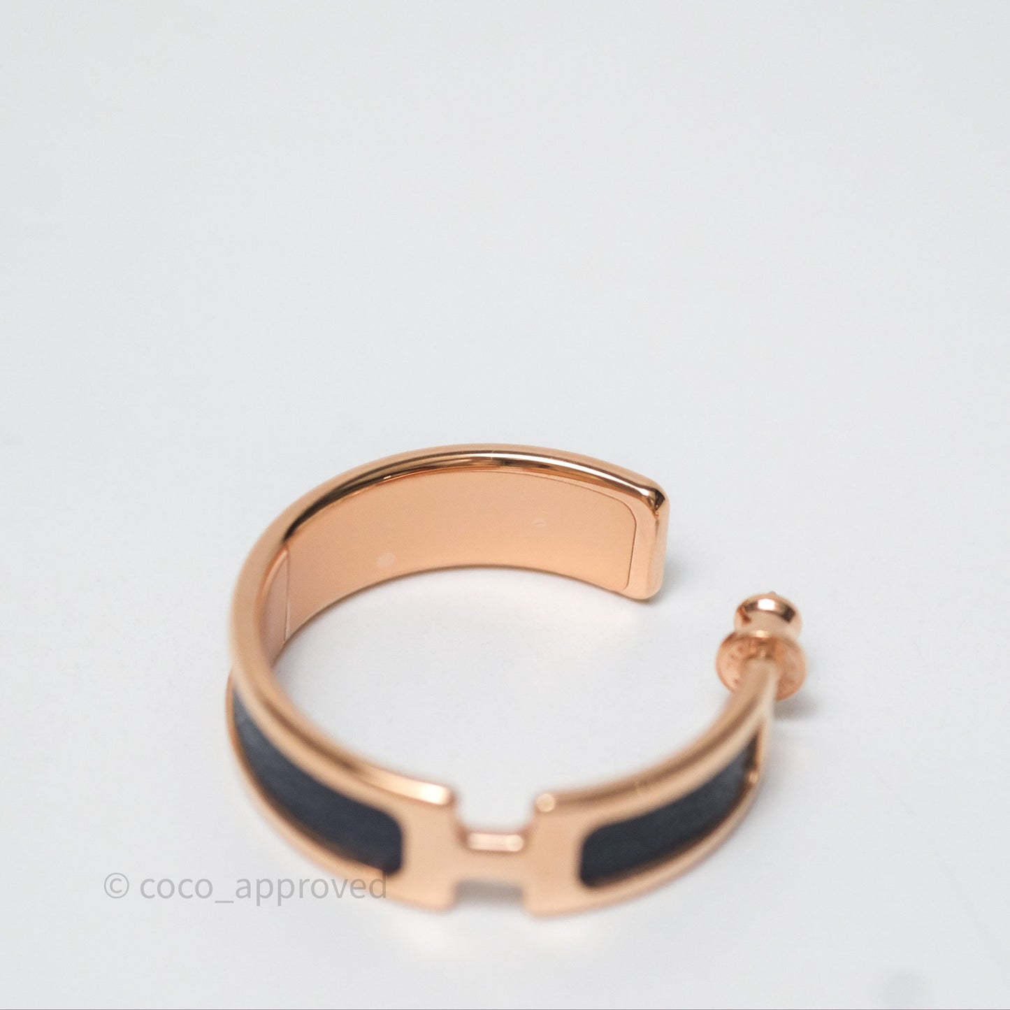 Hermès Olympe Earrings Bleu Saphir Rose Gold Hardware