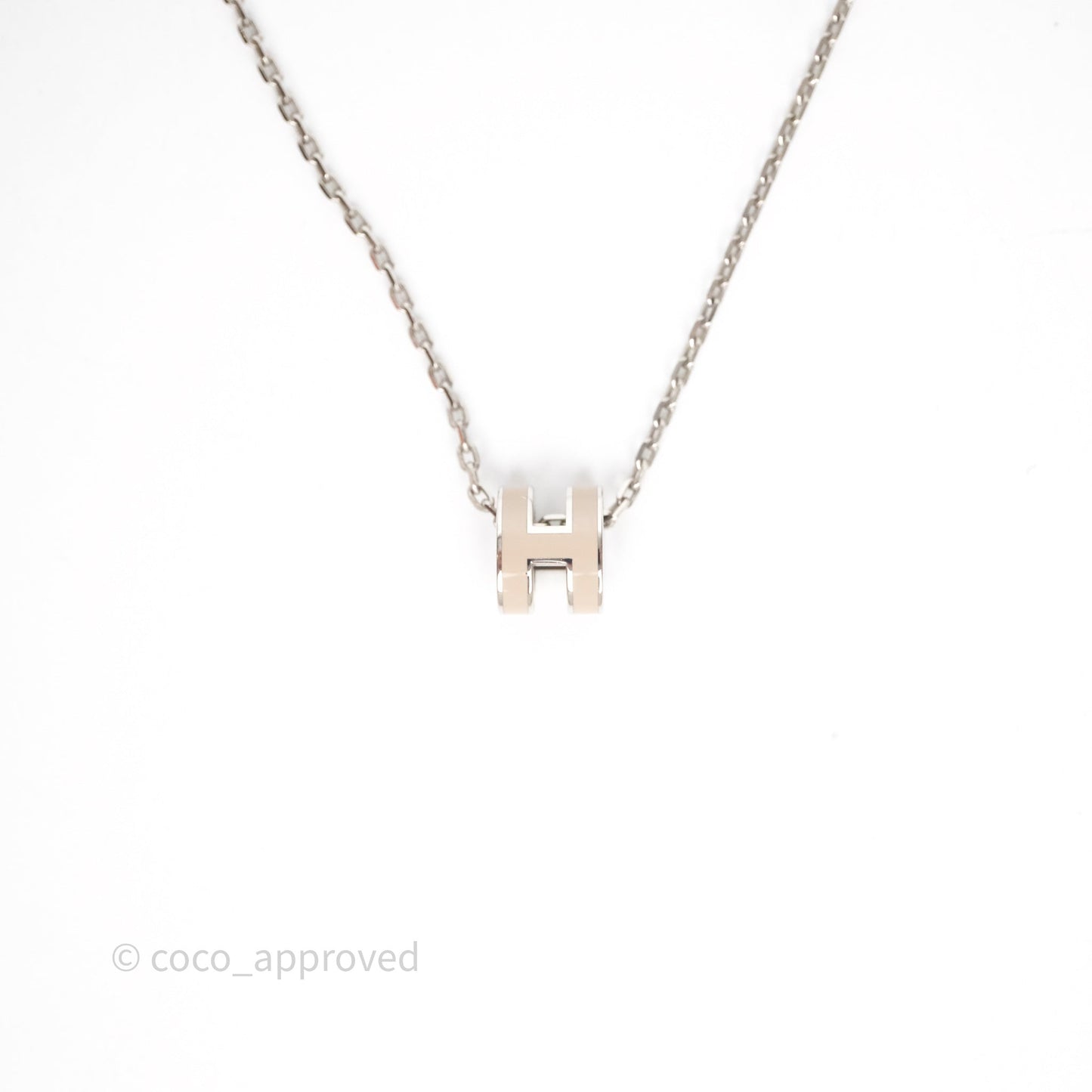 Hermès Mini Pop H Pendant Necklace Marron Glace Palladium Hardware