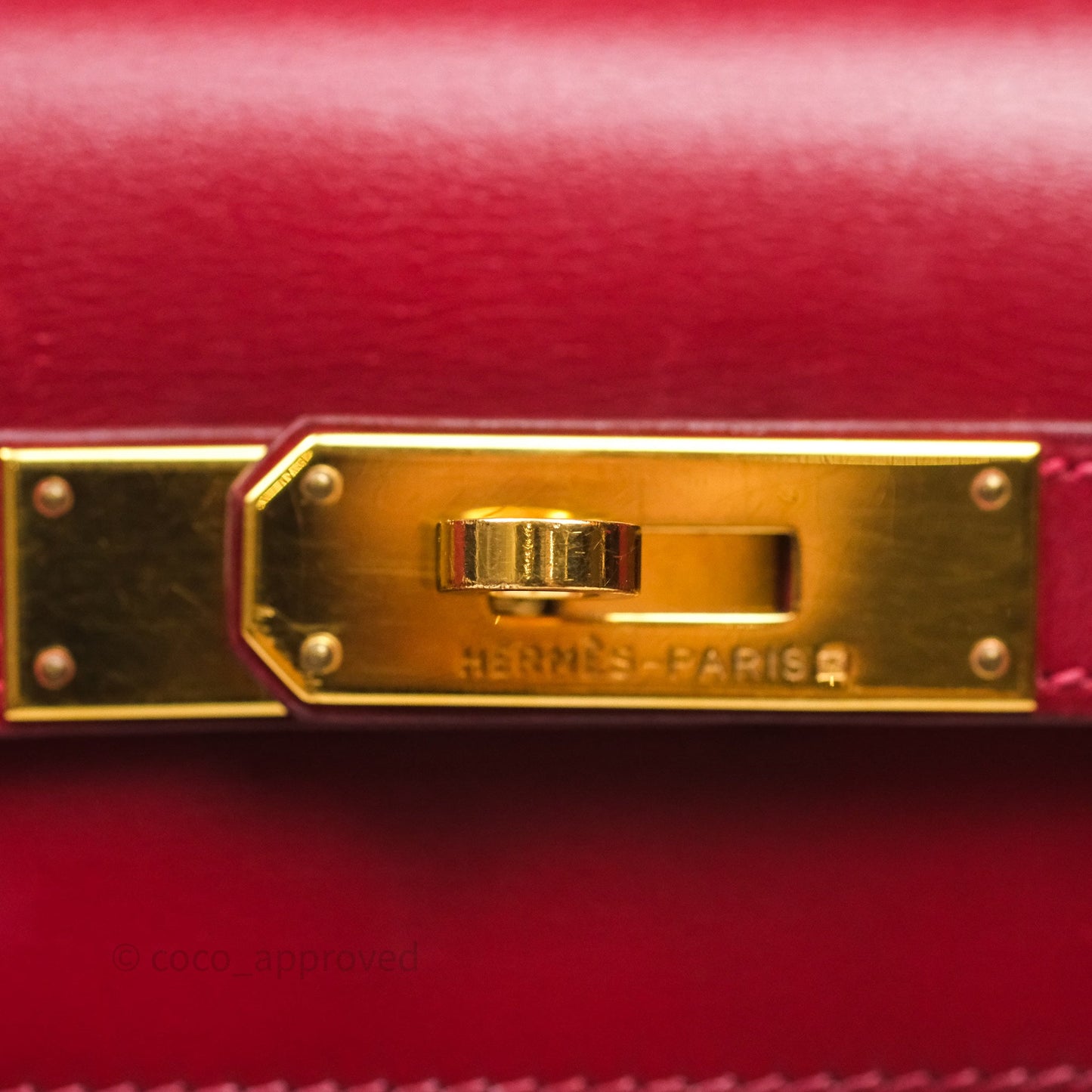 Hermès Vintage Kelly 32 Sellier Rouge Hermes 55 Box Leather Gold Hardware