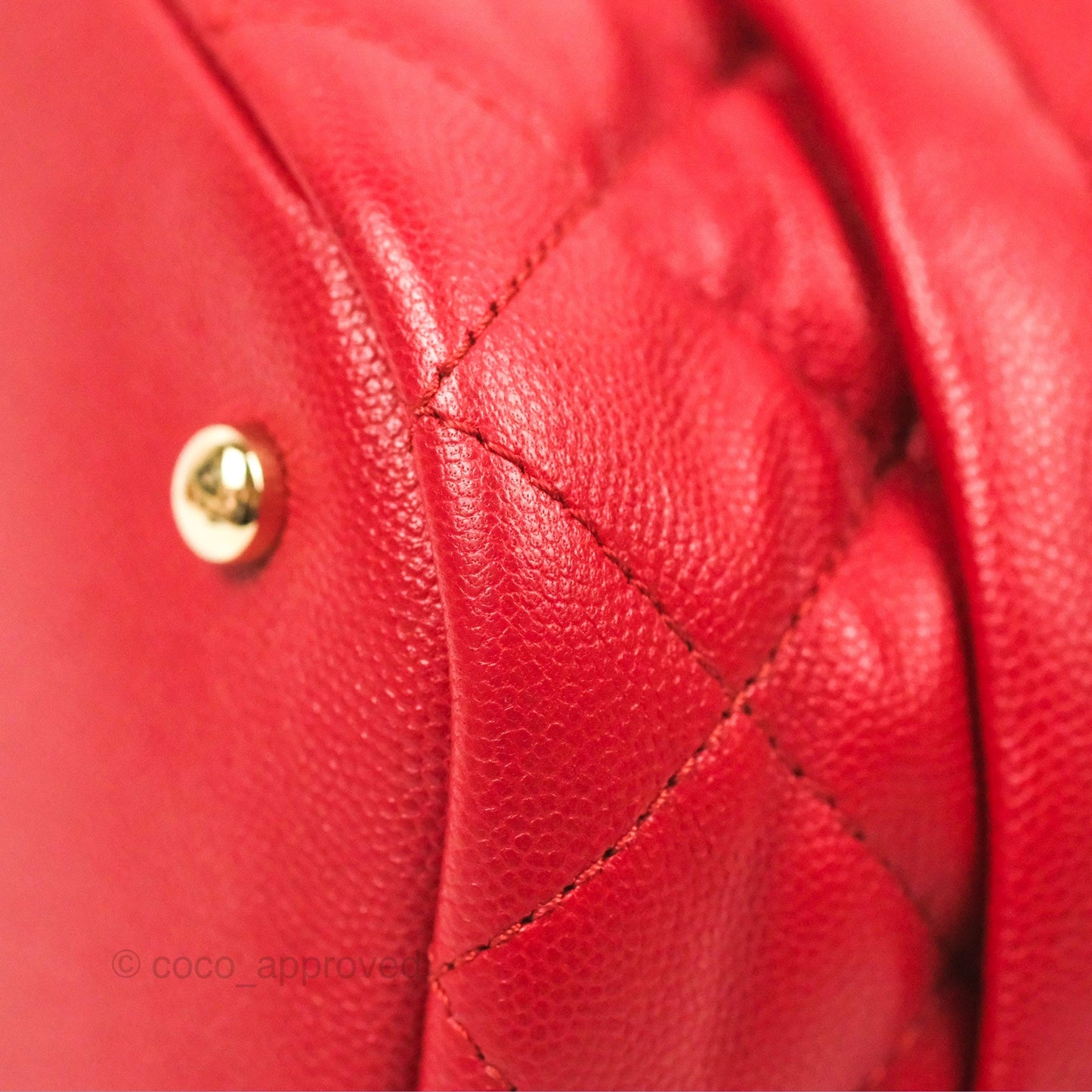 Chanel Medium Quilted Rolled Up Bucket Drawstring Bag Red Caviar Gold Hardware