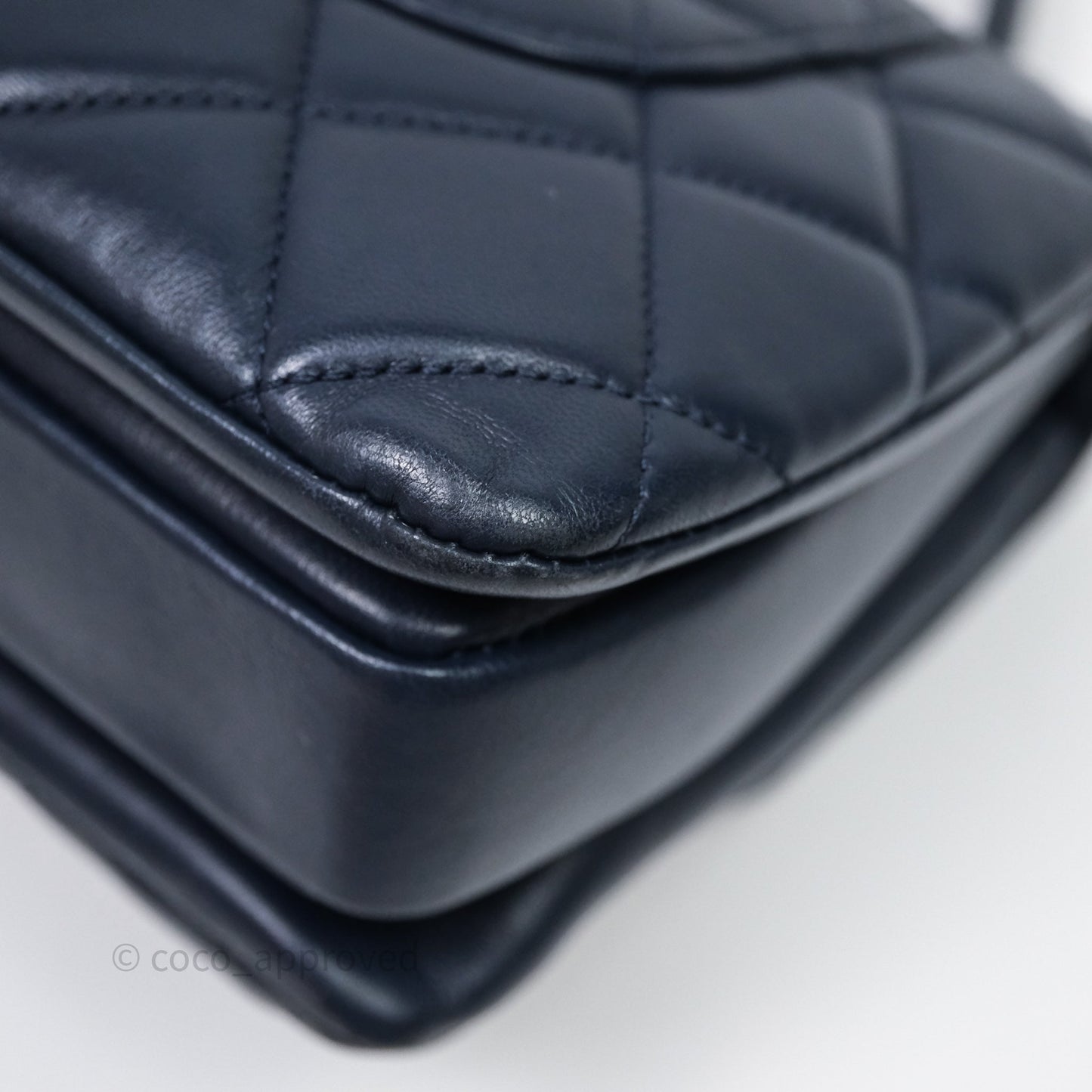 Chanel Small Trendy CC Navy Lambskin Gold Hardware