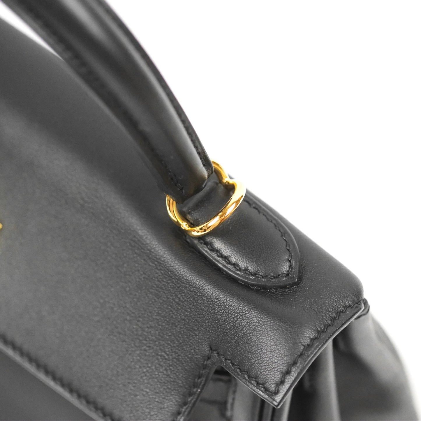 Hermès Retourne Kelly 25 Black Swift Gold Hardware