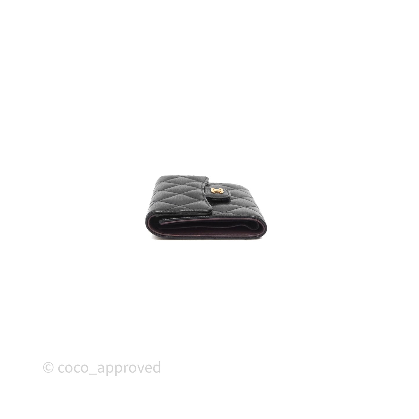Chanel Classic Short Flap Wallet Black Caviar Gold Hardware