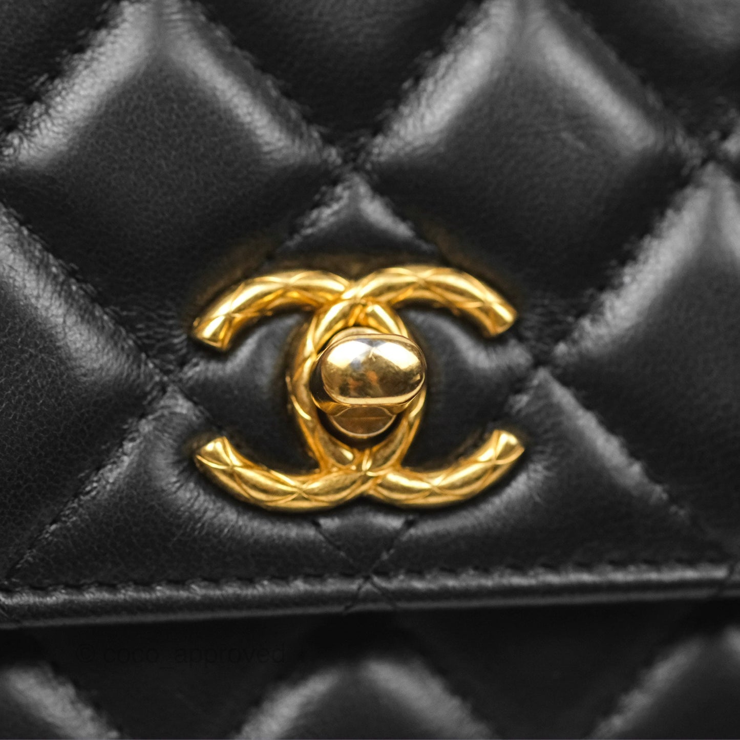 Chanel All Slide Wallet on Chain WOC Adjustable Chain Quilted Black Lambskin 22K