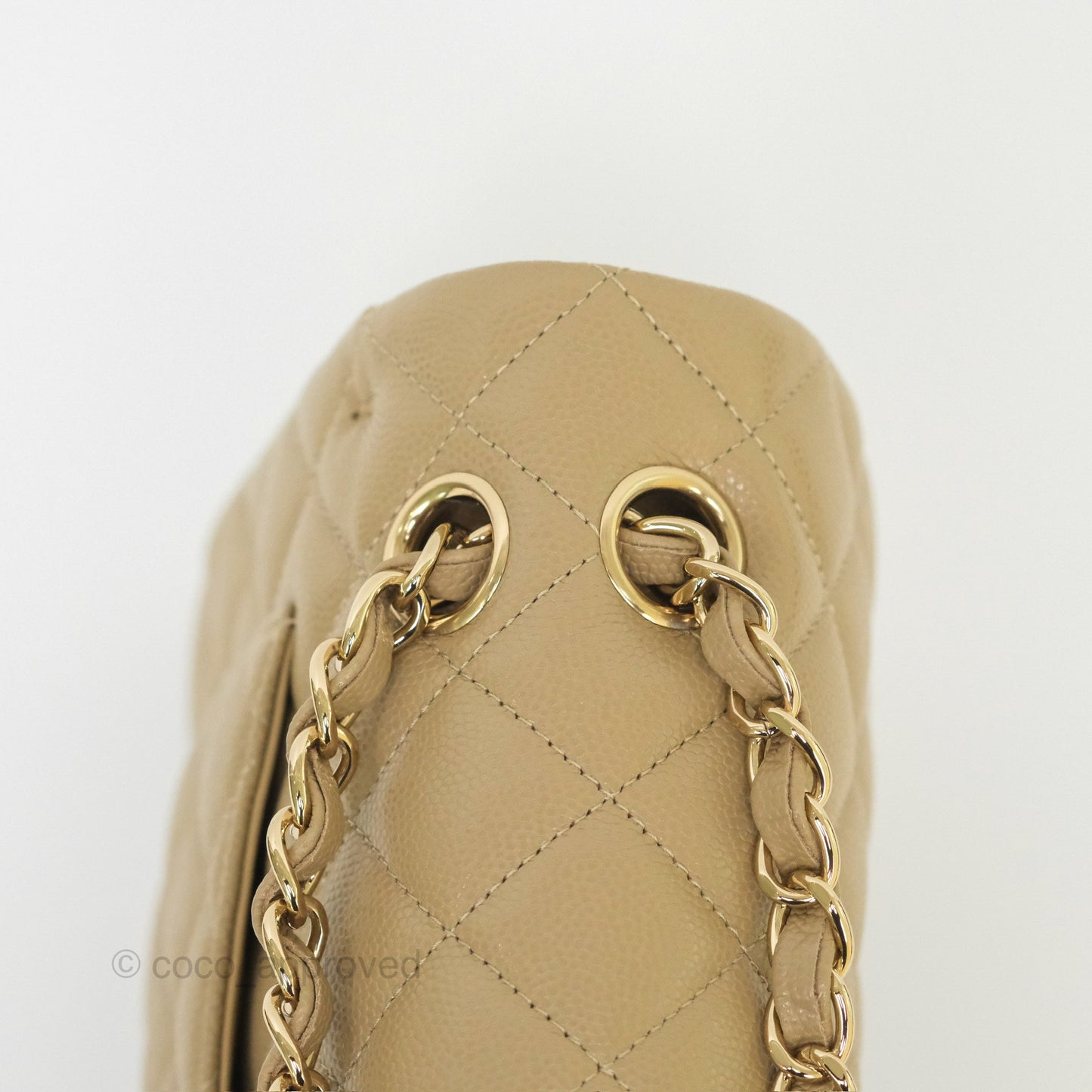 Chanel Small S/M Classic Flap Dark Beige Caviar Gold Hardware 21A