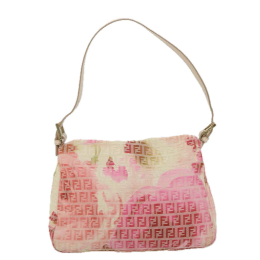 Luxury FendiZucchino Canvas Mamma Baguette Shoulder Bag Pink58332