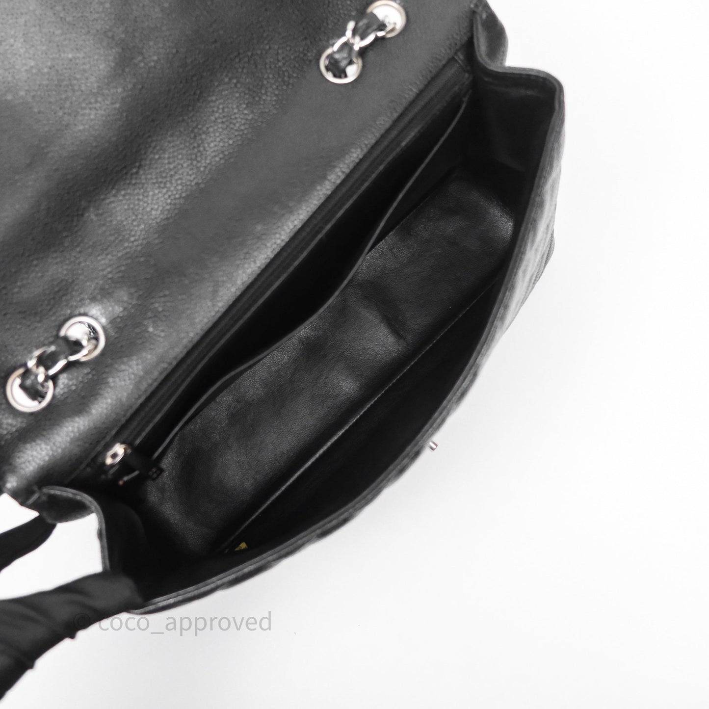 Chanel Jumbo Single Flap Black Caviar Silver Hardware