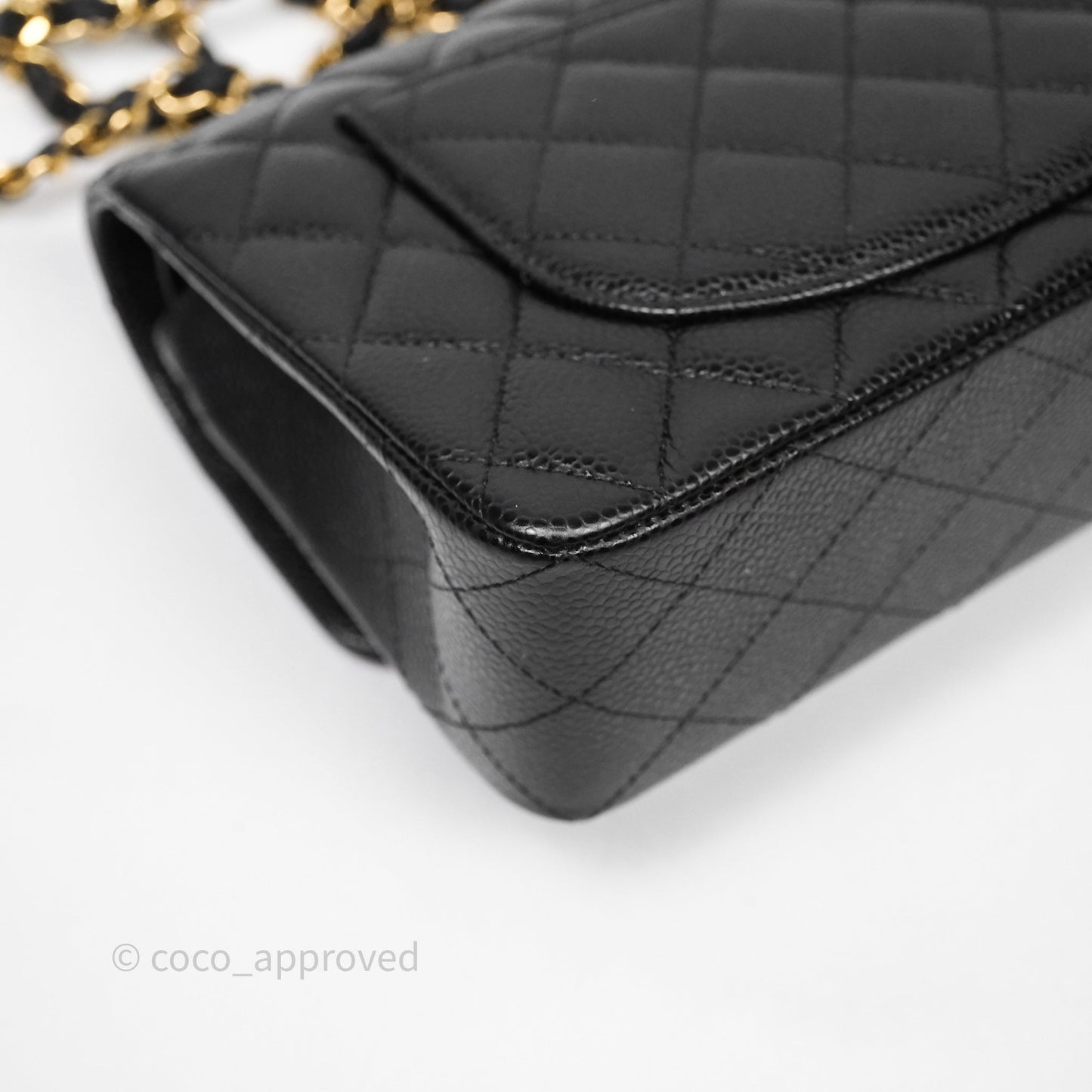 Chanel Small Classic Flap Quilted Black Caviar Gold Hardware