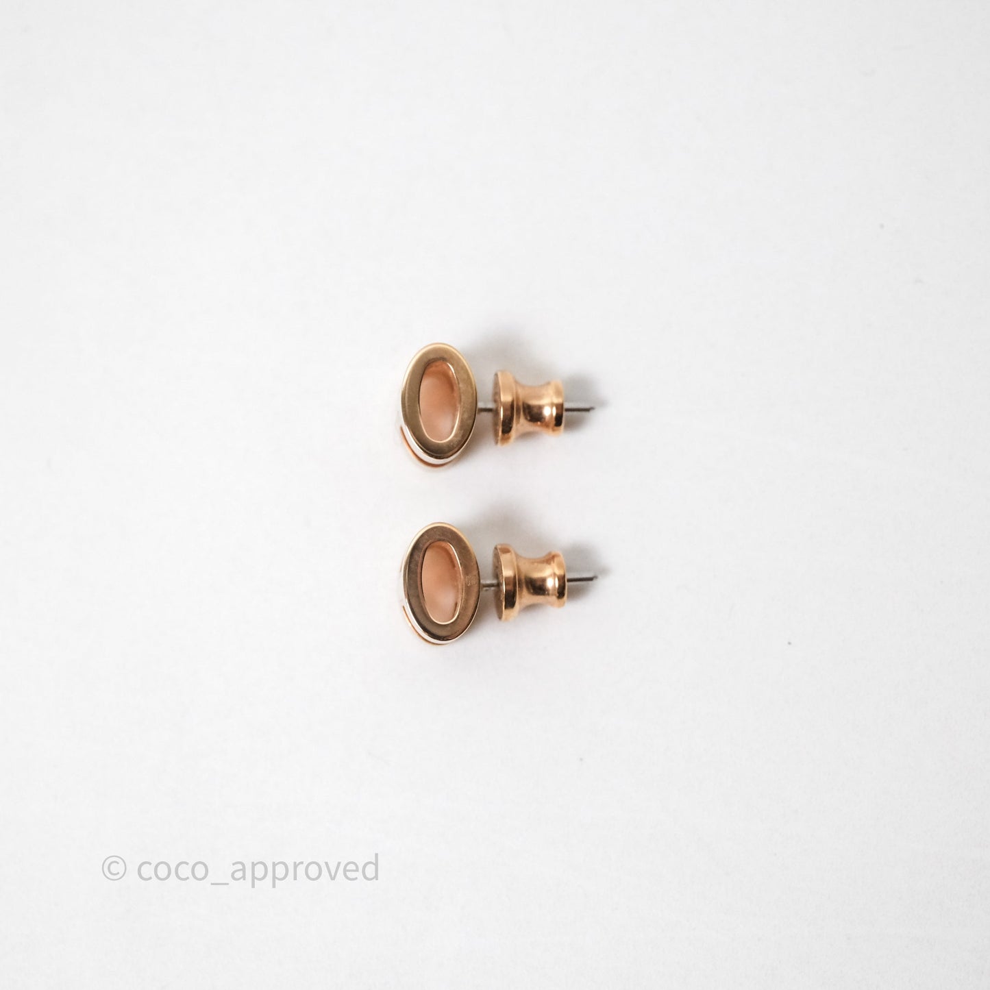 Hermès Mini Pop H Earrings Marron Glace Rose Gold