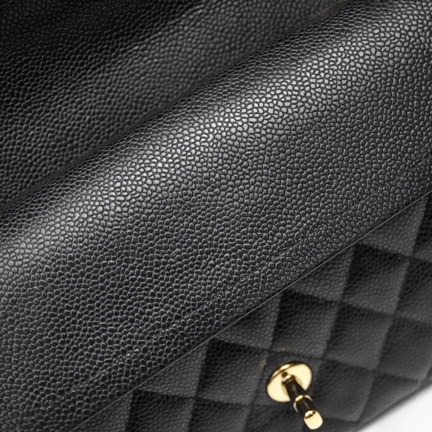 Chanel Classic Medium Flap Quilted Black Caviar Gold Hardware