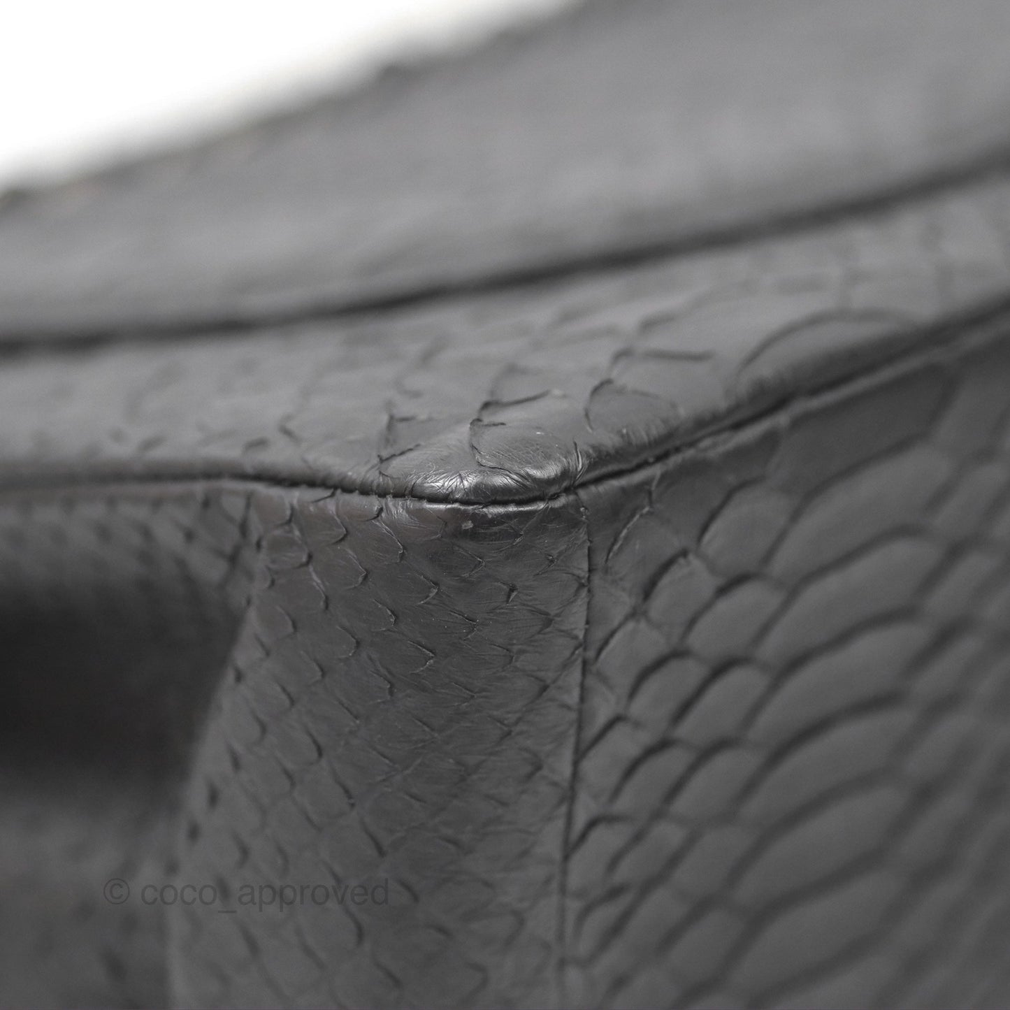 Chanel Maxi Double Flap Black Python Matte Black Hardware