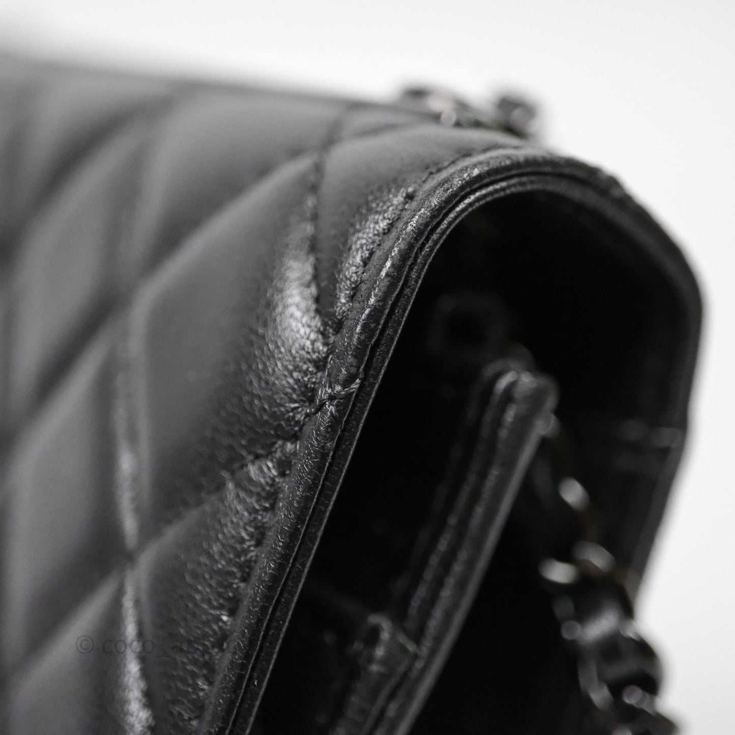 Chanel Quilted Trendy CC WOC Wallet On Chain So Black Lambskin