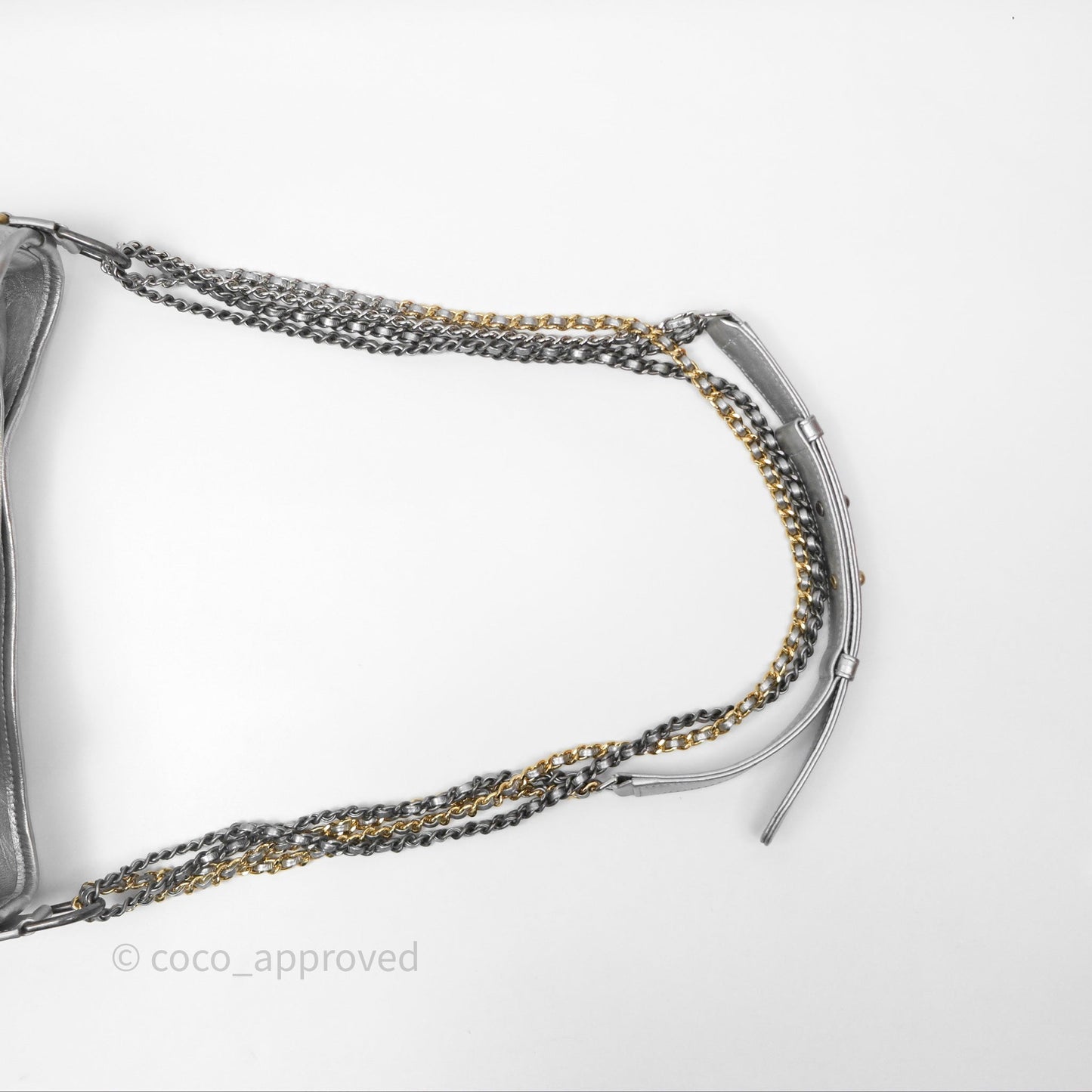 Chanel Large Gabrielle Hobo Metallic Silver Aged Calfskin Mixed Hardware
