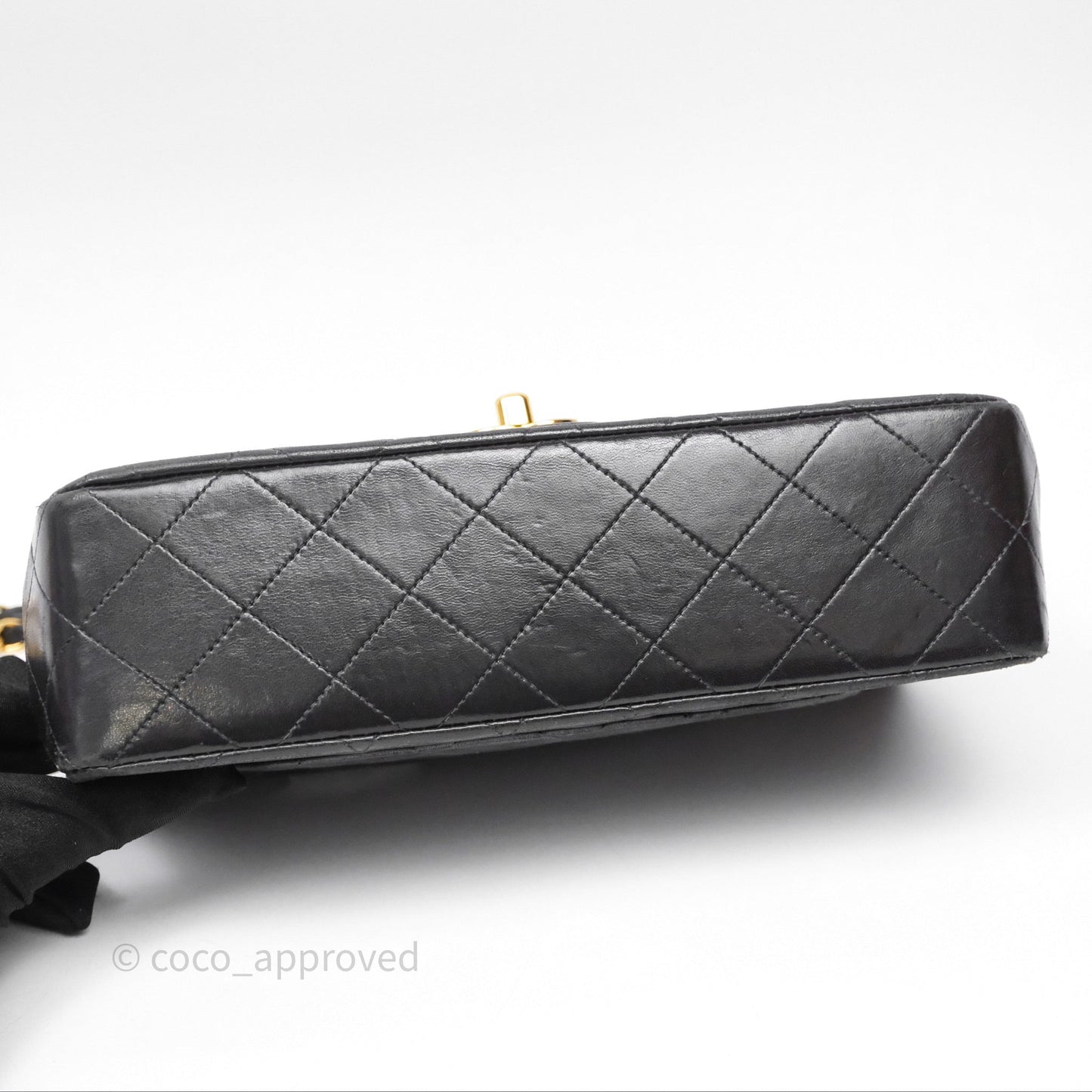 Chanel Vintage Lambskin Small Double Flap Bag Black Gold Hardware