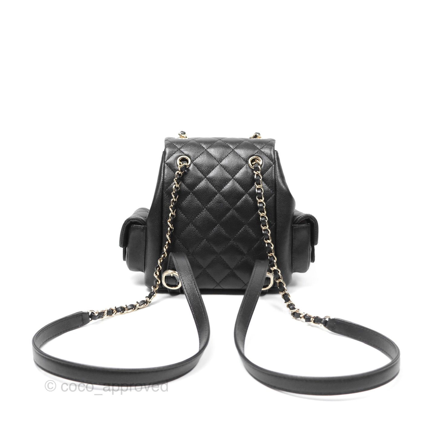 Chanel Small Duma Backpack Caviar Black Gold Hardware 23K