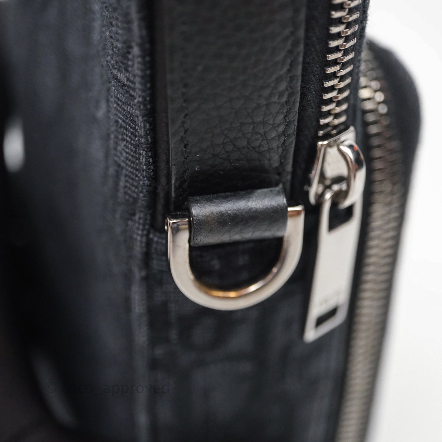 Christian Dior Men's Crossbody Bag Black Oblique Canvas