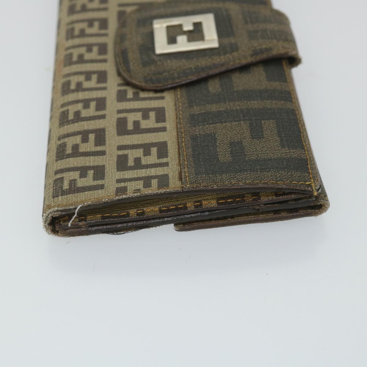 Luxury FendiZucchino Canvas Long Wallet Brown58419