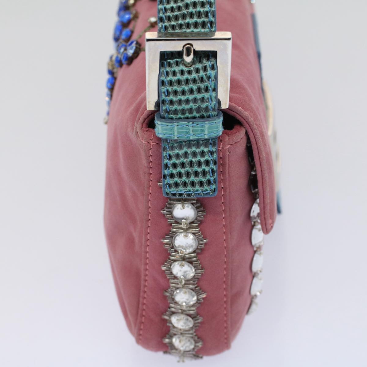 Luxury FendiMamma Baguette Shoulder Bag Suede Pink 2454 26424 09958420A