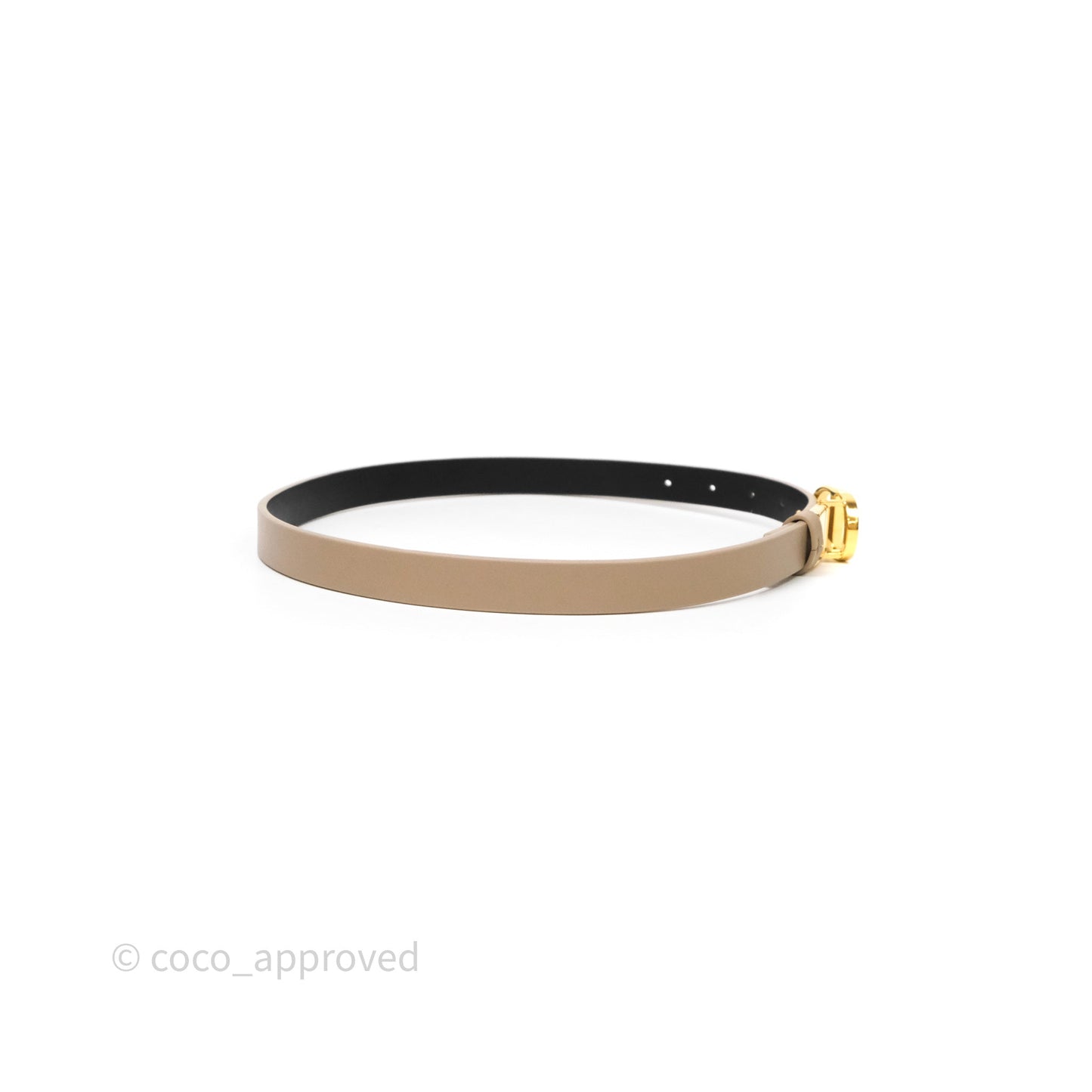 Dior 30 Montaigne Reversible Belt Hazelnut/Black Calfskin Gold Hardware Size 70