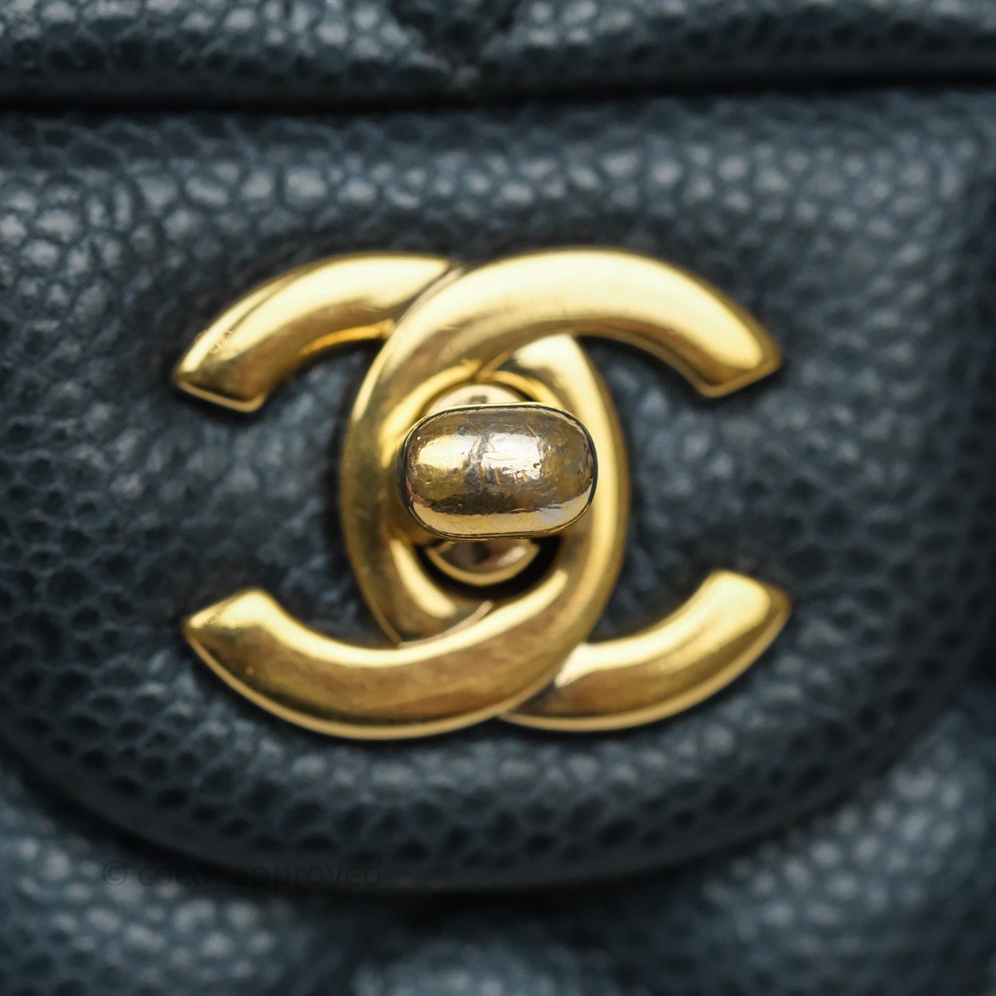 Chanel Mini Rectangular Quilted Iridescent Teal Caviar Gold Hardware