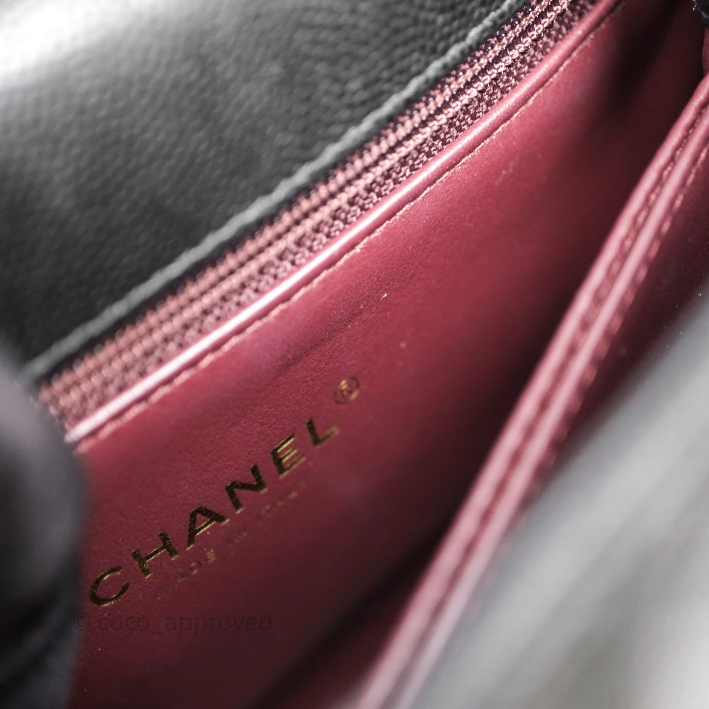 Chanel Small Coco Handle Black Caviar Aged Gold Hardware Braided Handle