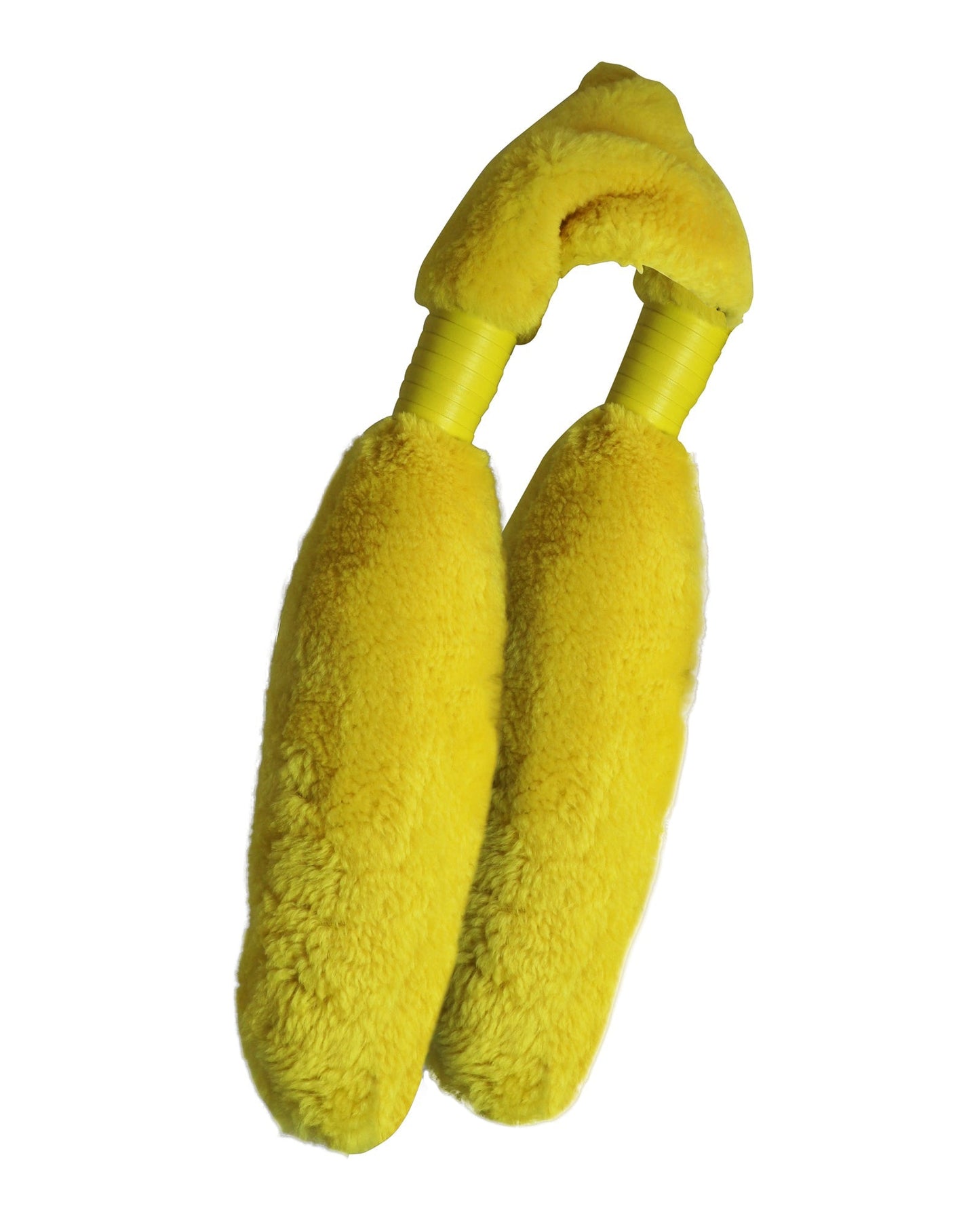 Luxury Bottega Veneta Leather-Trimmed Scarf in Yellow Shearling
