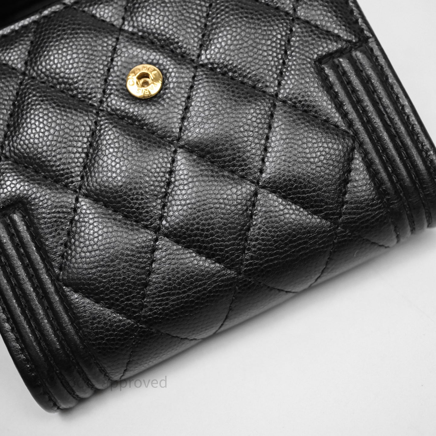 Chanel Small Boy Flap Wallet Black Caviar Gold Hardware