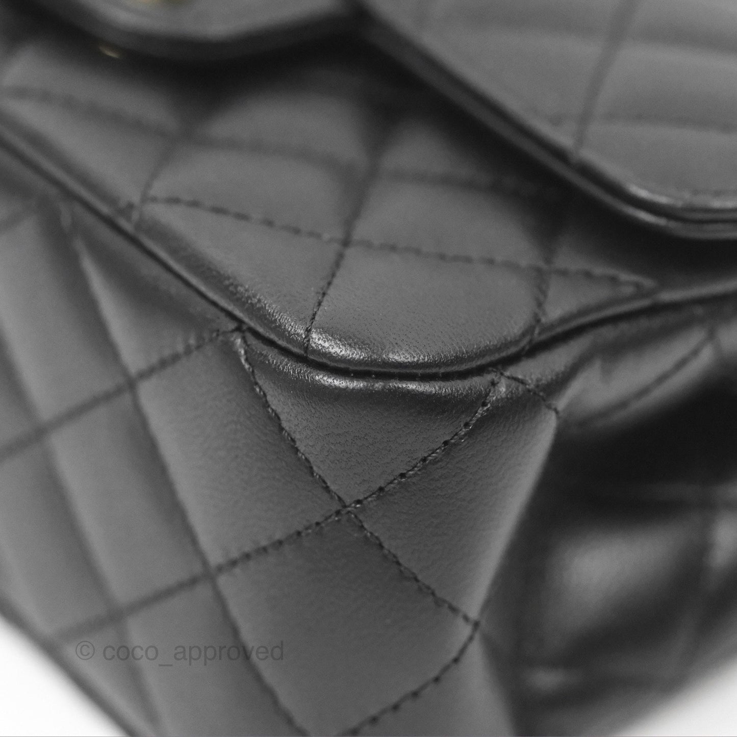 Chanel Mini Rectangle Flap with Crystals Top Handle Black Lambskin 23A