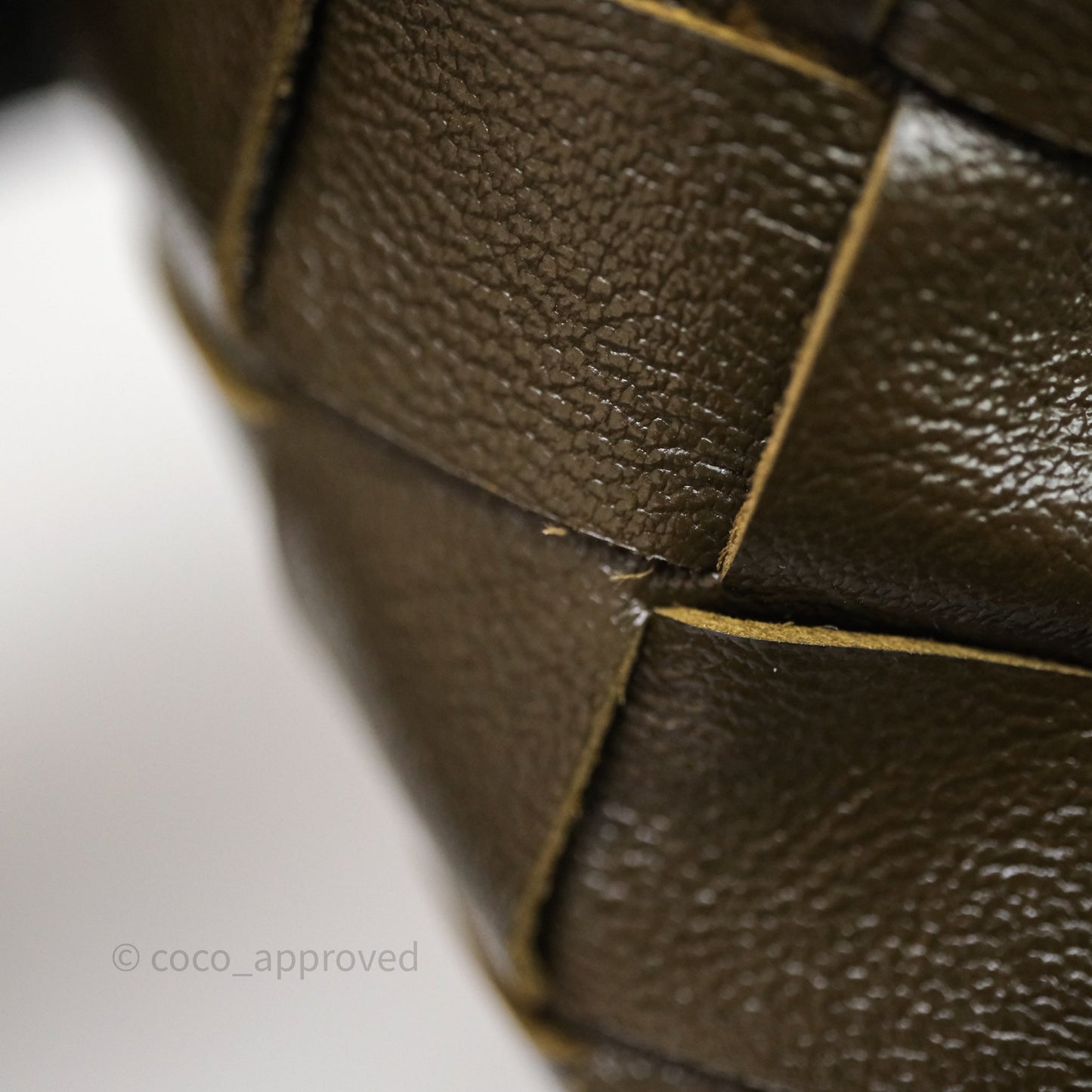 Bottega Veneta Mini Hop Khaki Intrecciato Leather