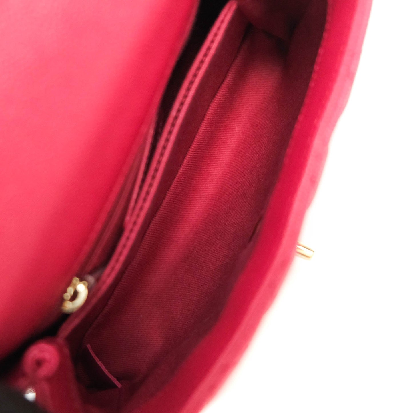 Chanel Small Coco Handle Quilted Caviar Rosy Red Gold Hardware