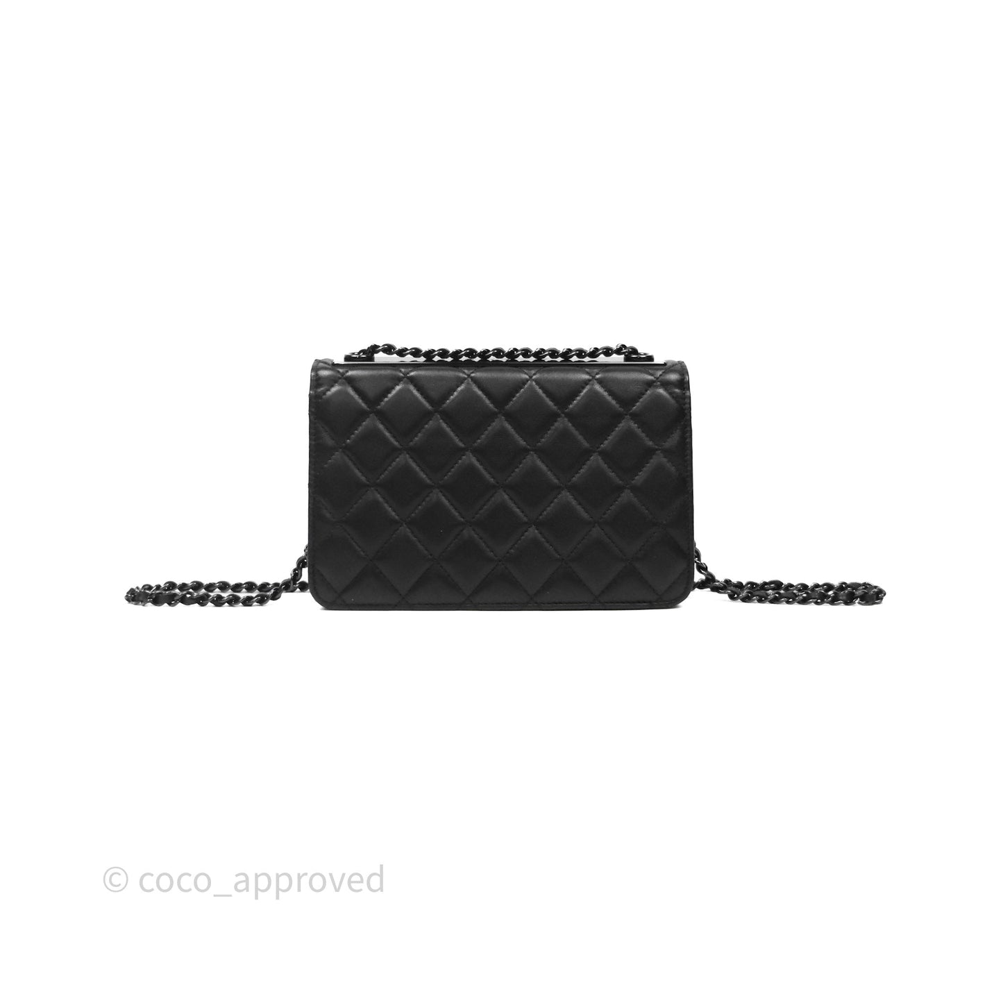 Chanel Quilted Trendy CC WOC Wallet On Chain So Black Lambskin