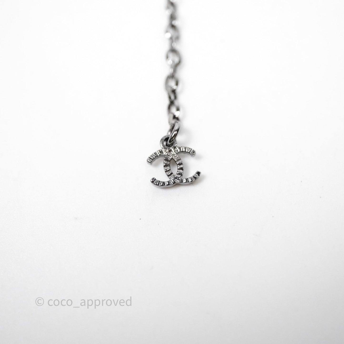 Chanel Round CC Star Coin Necklace Gun Metal 24K