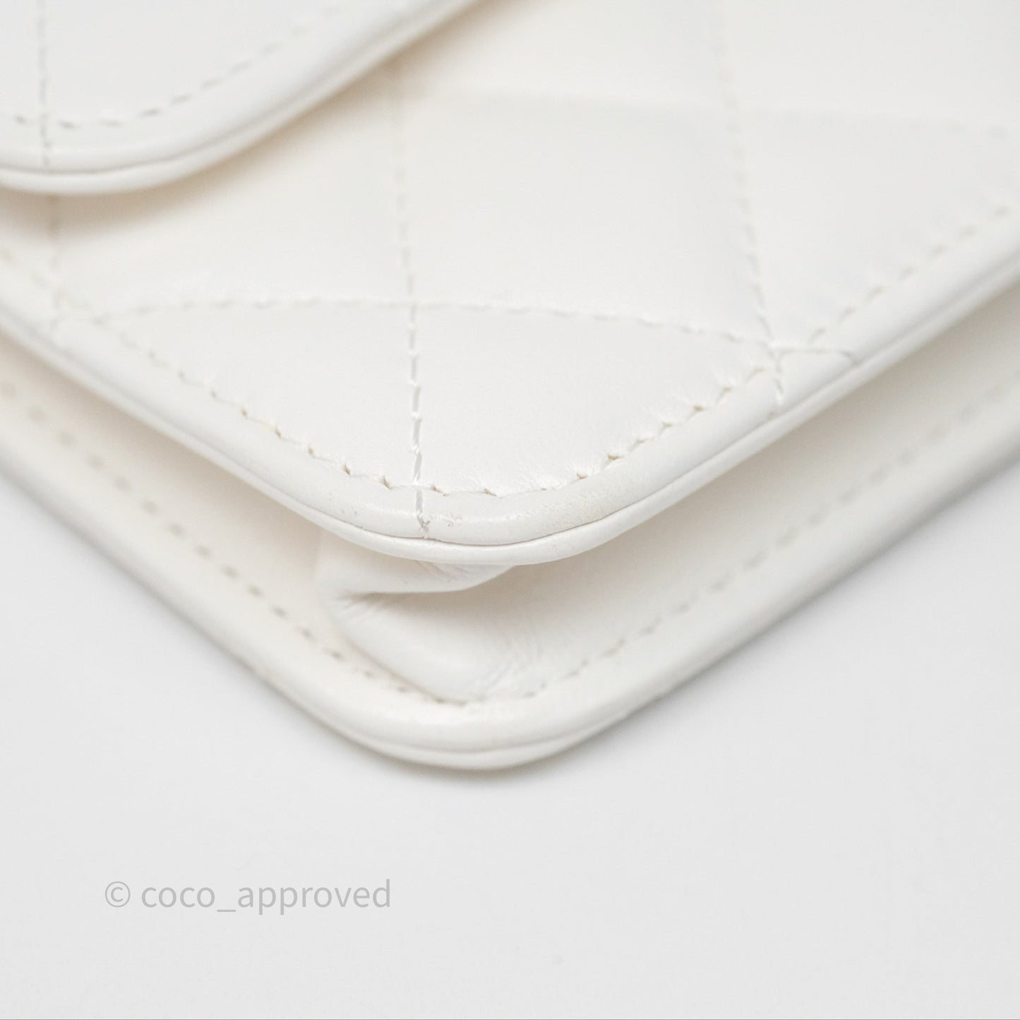 Chanel Mini Pearl Crush Clutch With Chain Belt Bag White Aged Gold Hardware