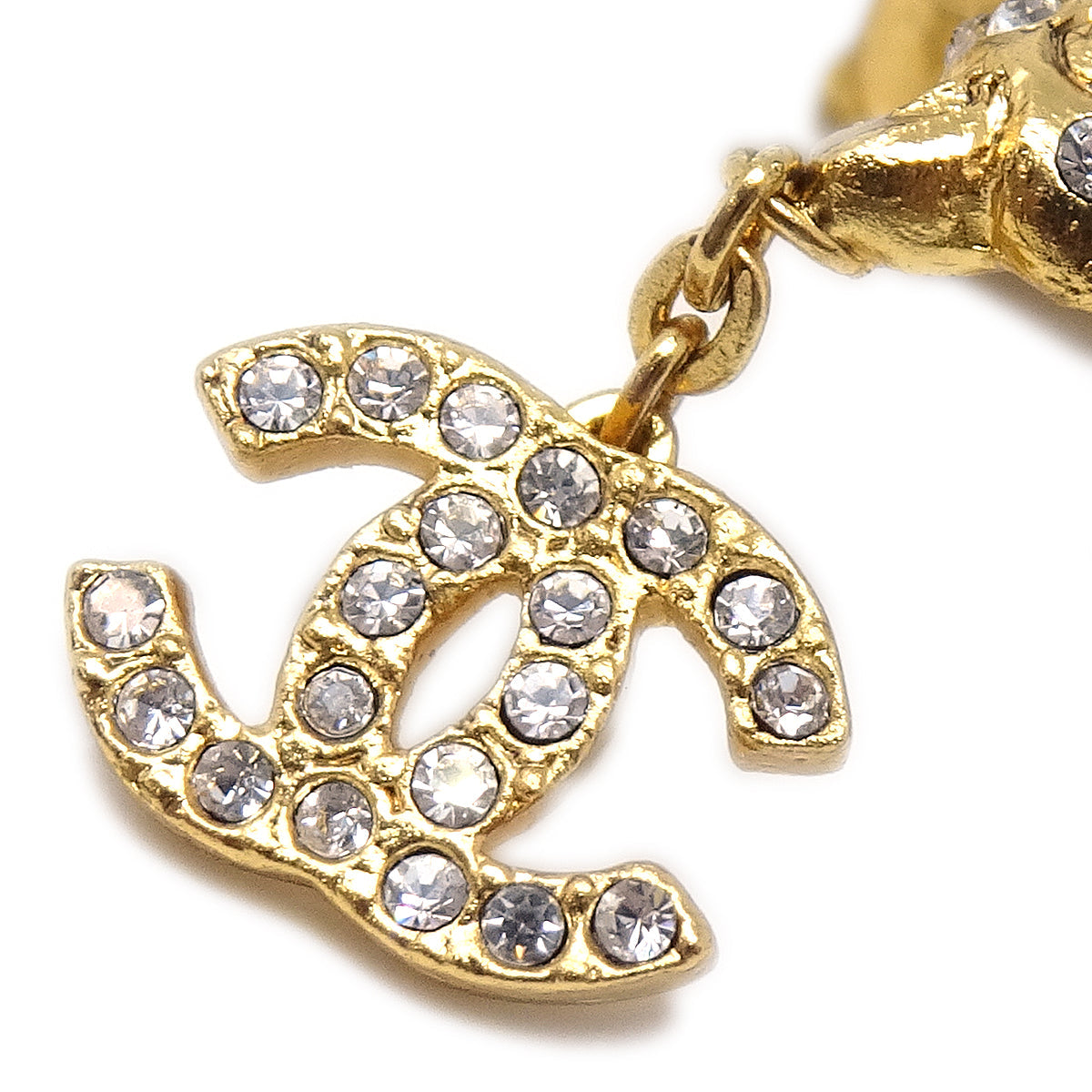 Luxury Chanel 2001 Crystal & Gold Eagle Earrings Clip-On 01P