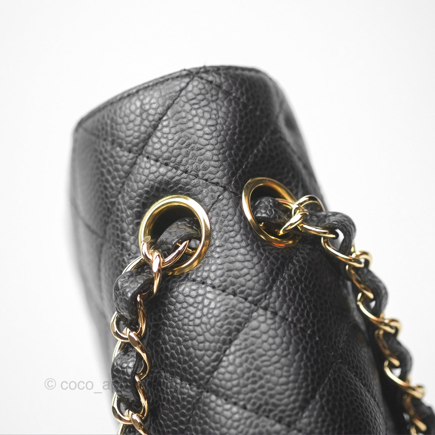 Chanel M/L Medium Classic Flap Quilted Black Caviar 24K Gold Hardware