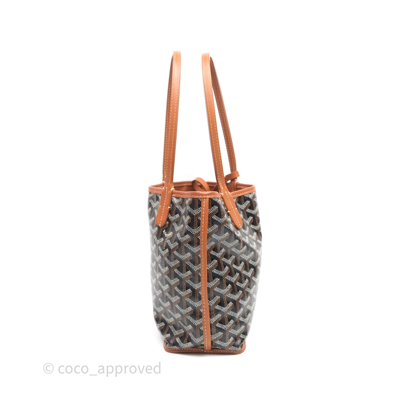 Goyard Anjou Mini Bag Goyardine Canvas Black/Tan