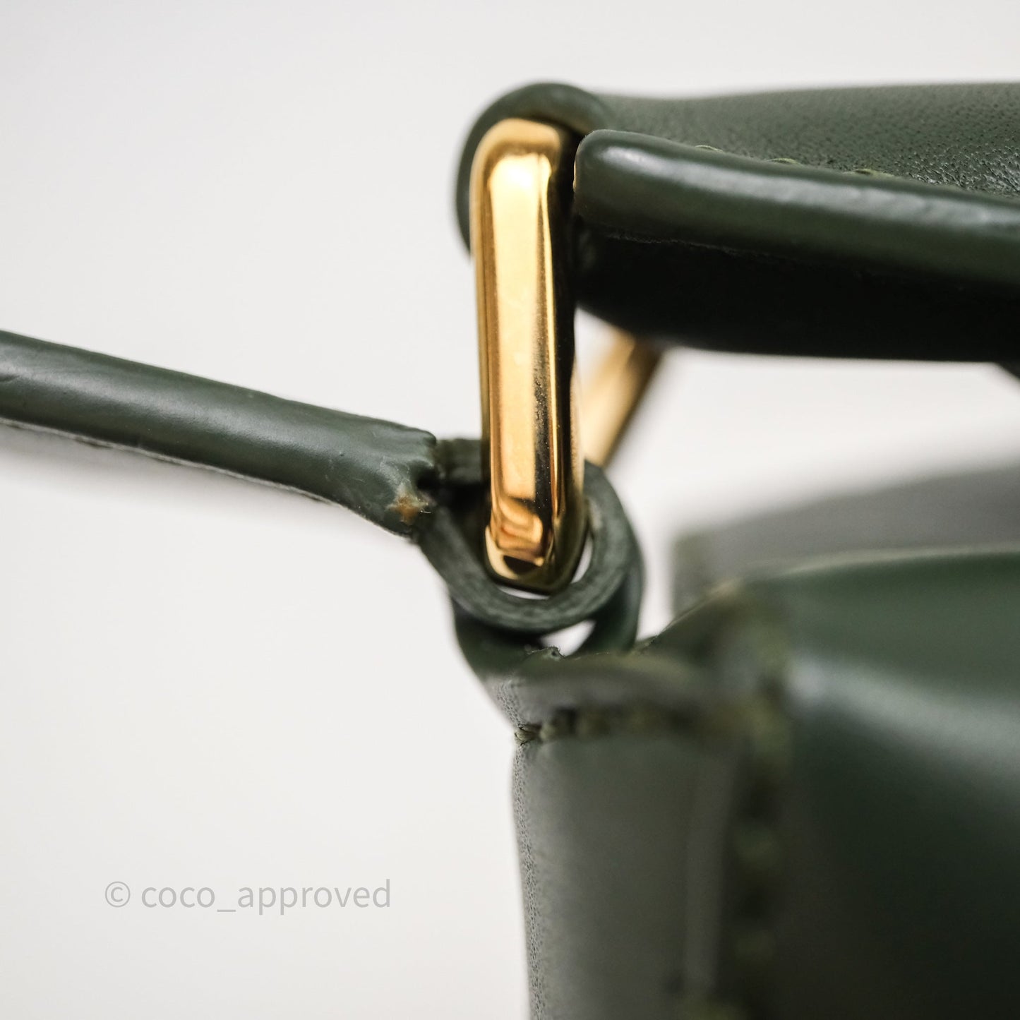 Loewe X SUNA FUJITA Mini Pandas Puzzle Bag Dark Green Calfskin Gold Hardware